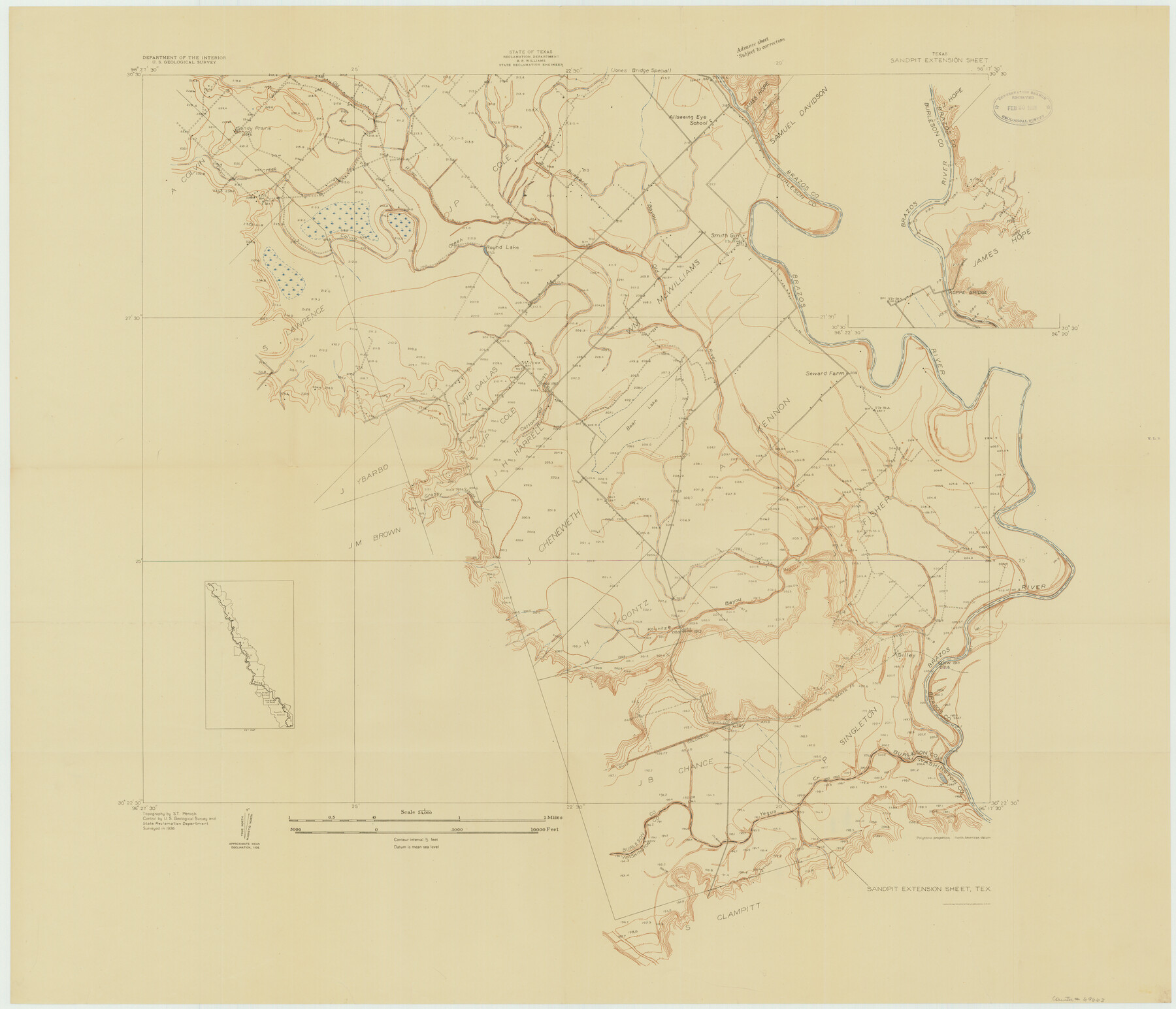 69663, Brazos River, Sandpit Extension Sheet, General Map Collection