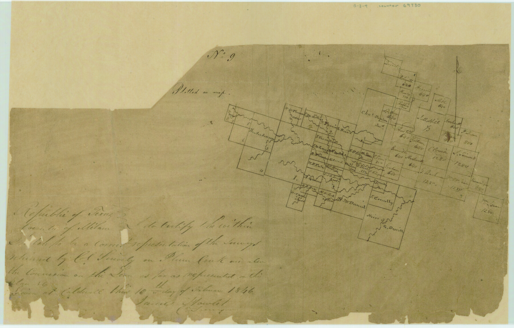 69730, [Surveys along the Leon River and Plum Creek], General Map Collection