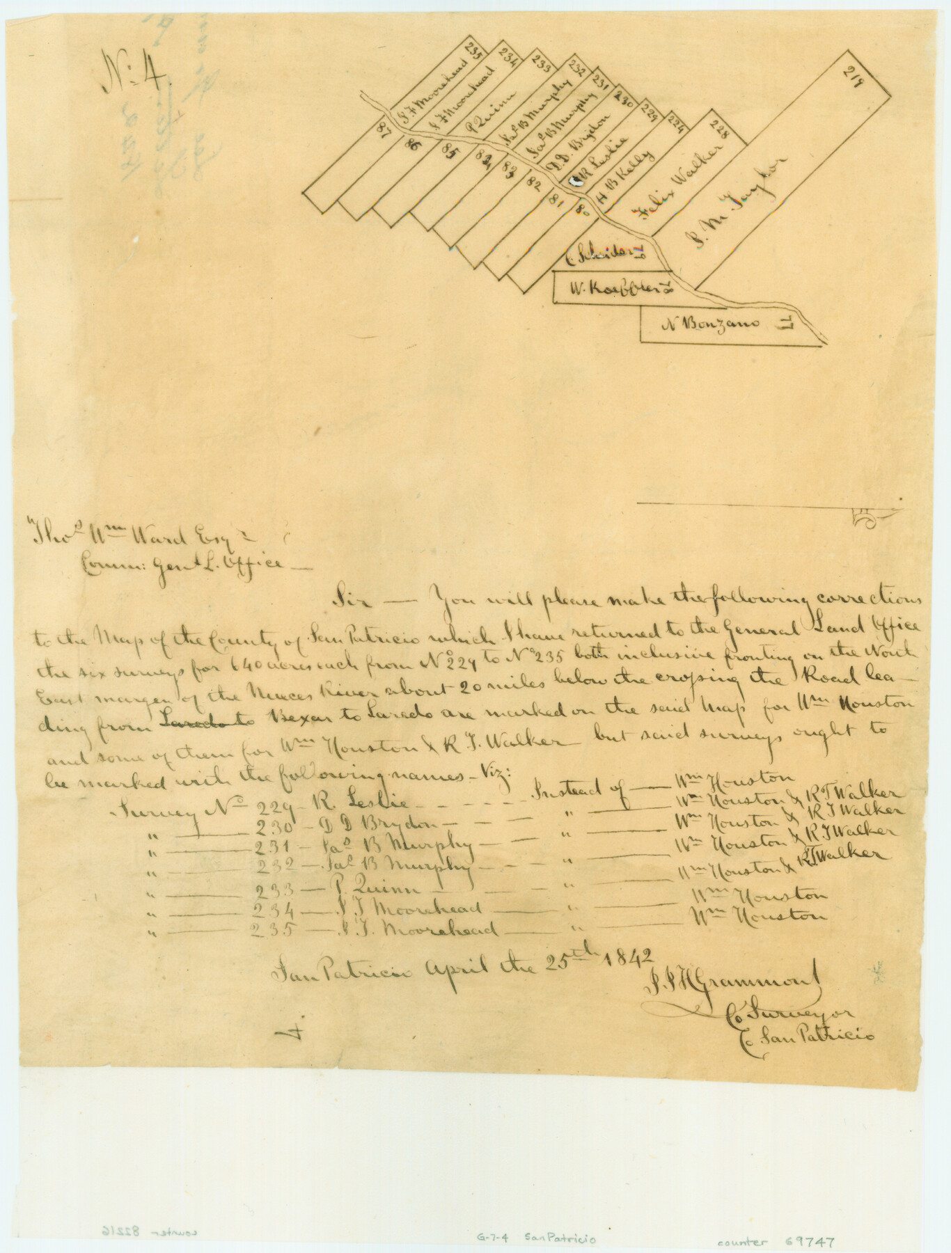 69747, [Sketches in McMullen County, San Patricio District], General Map Collection