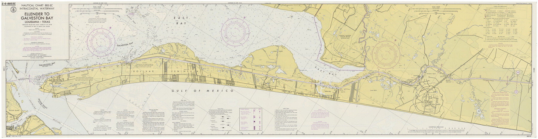 69835, Nautical Chart 885-SC Intracoastal Waterway - Ellender to Galveston Bay, Louisiana-Texas, General Map Collection