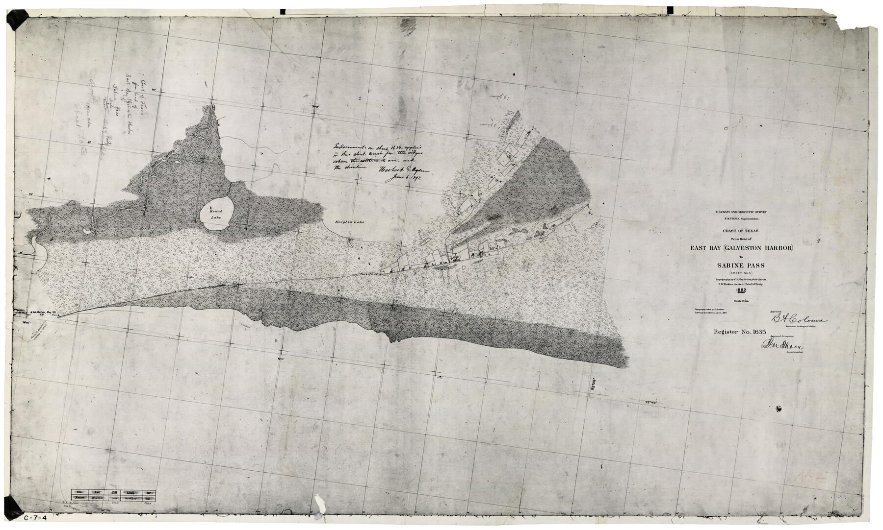 69840, Coast of Texas from head of East Bay Galveston Harbor to Sabine Pass, General Map Collection
