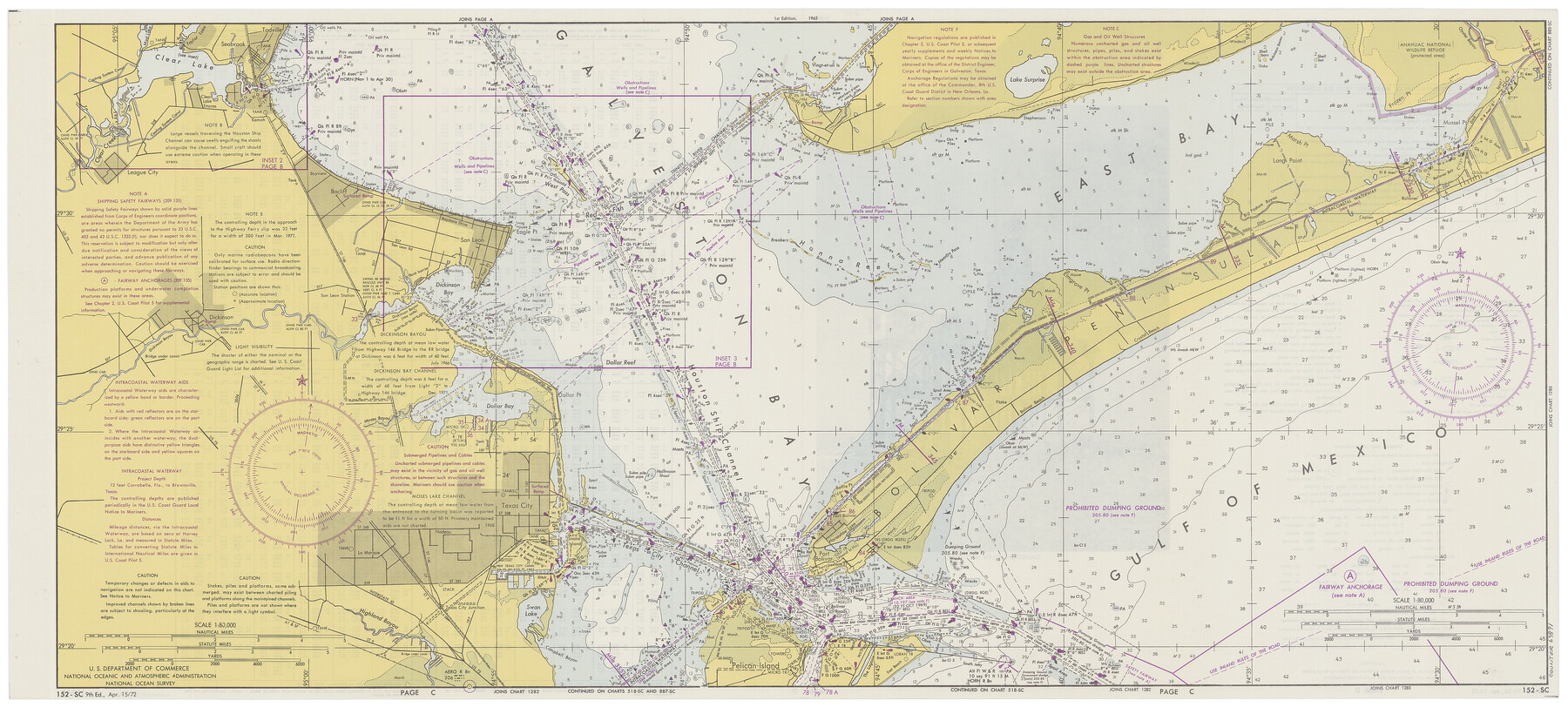 69891, Nautical Chart 152-SC - Galveston Bay, Texas, General Map Collection
