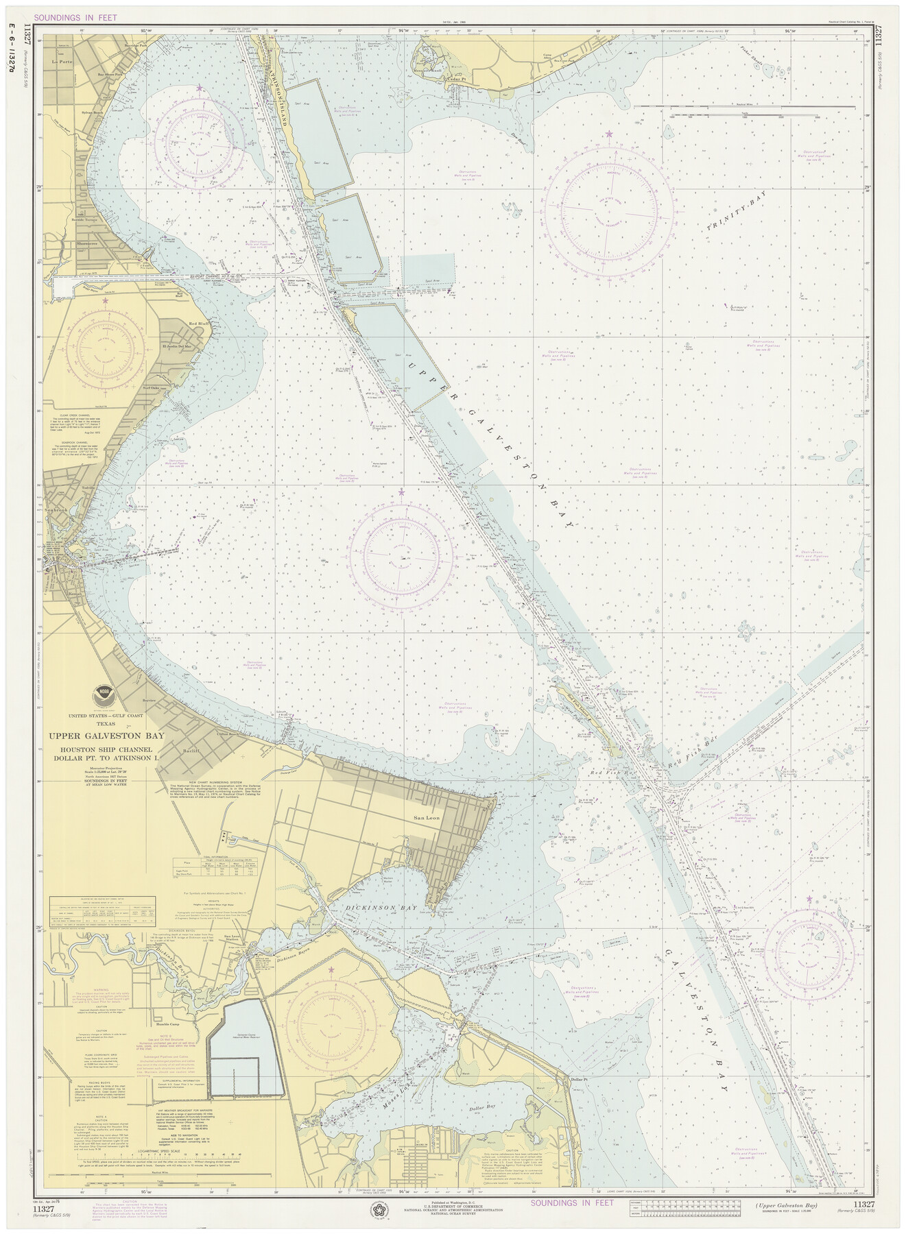 69897, Upper Galveston Bay, Houston Ship Channel, Dollar Pt. to Atkinson I., General Map Collection
