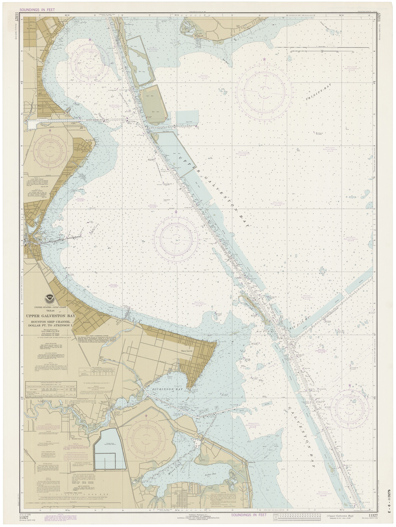69898, Upper Galveston Bay, Houston Ship Channel, Dollar Pt. to Atkinson I., General Map Collection
