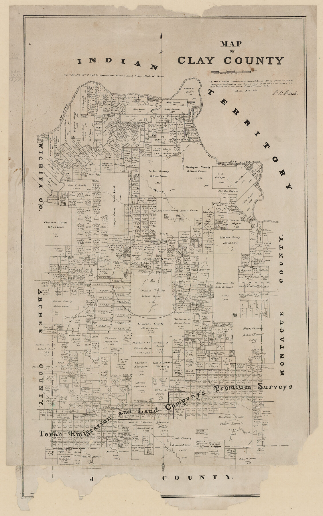 699, Map of Clay County, Texas, Maddox Collection