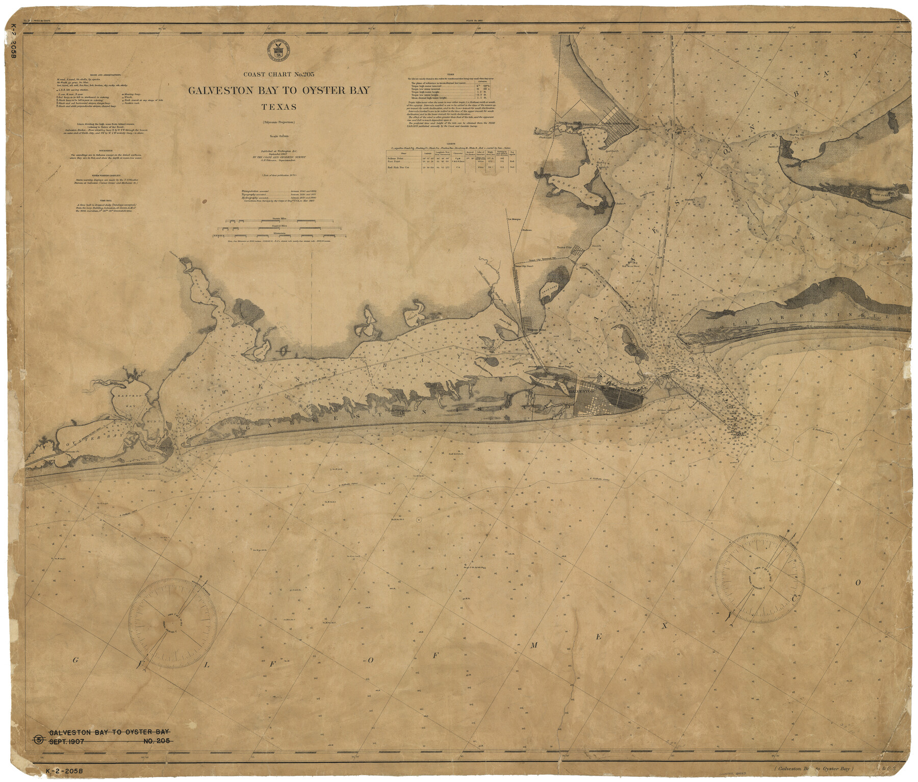 69927, Coast Chart No. 205 - Galveston Bay to Oyster Bay, Texas, General Map Collection
