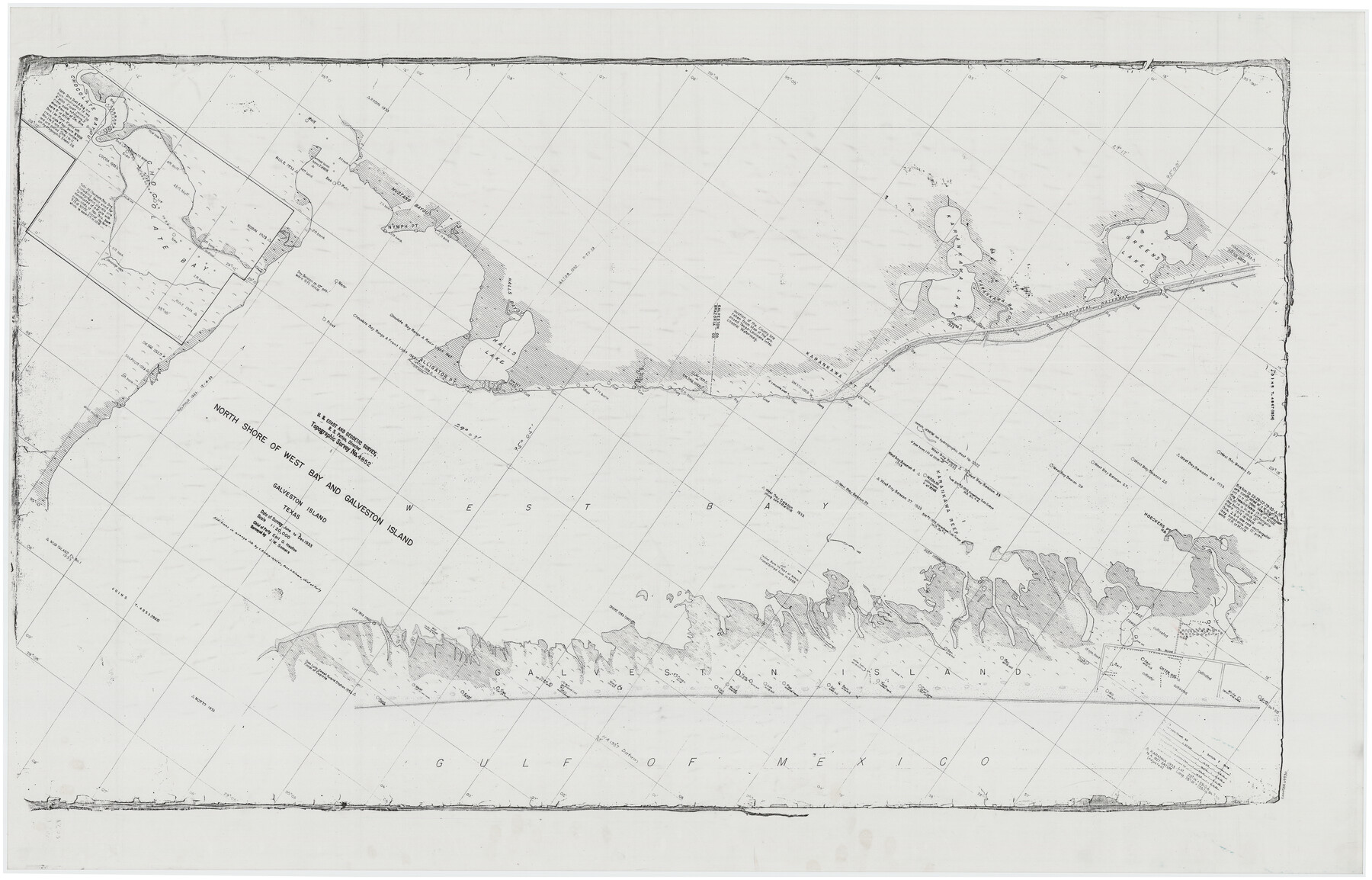 69930, North Shore of West Bay and Galveston Island, General Map Collection