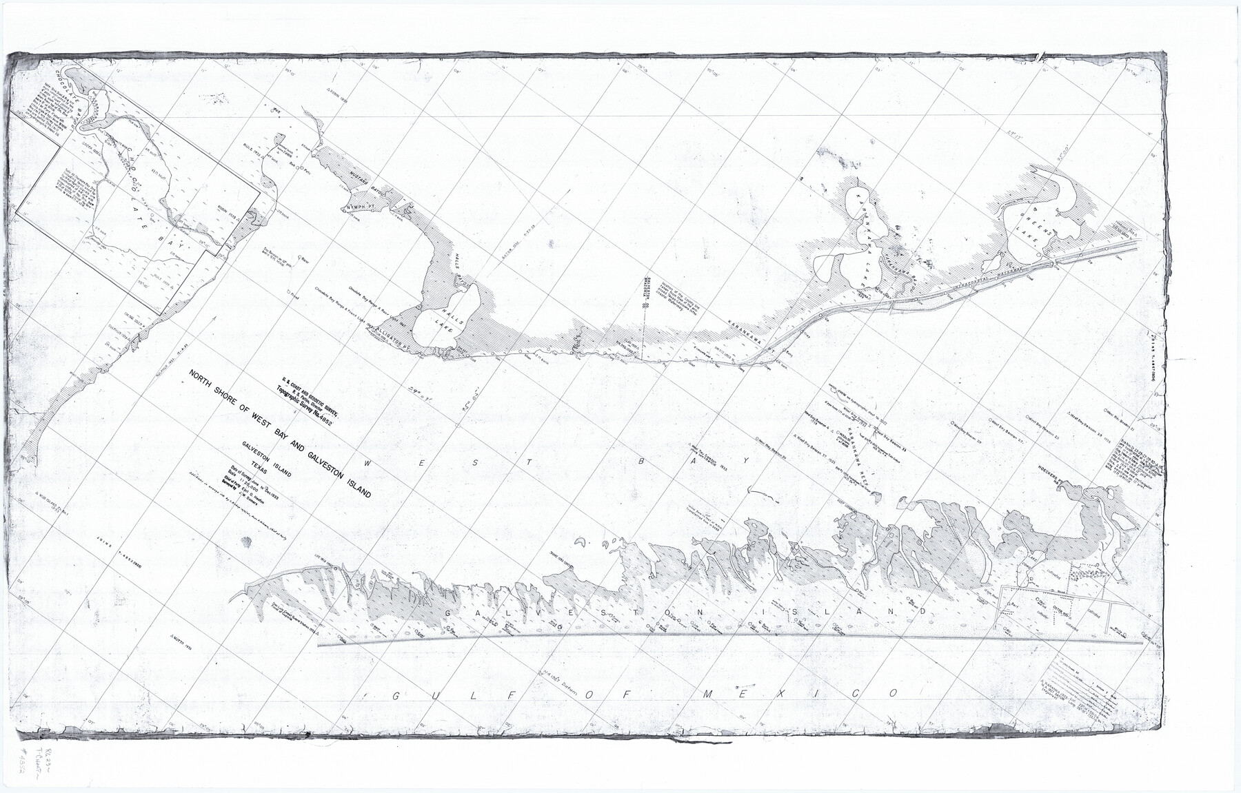 69931, North Shore of West Bay and Galveston Island, General Map Collection
