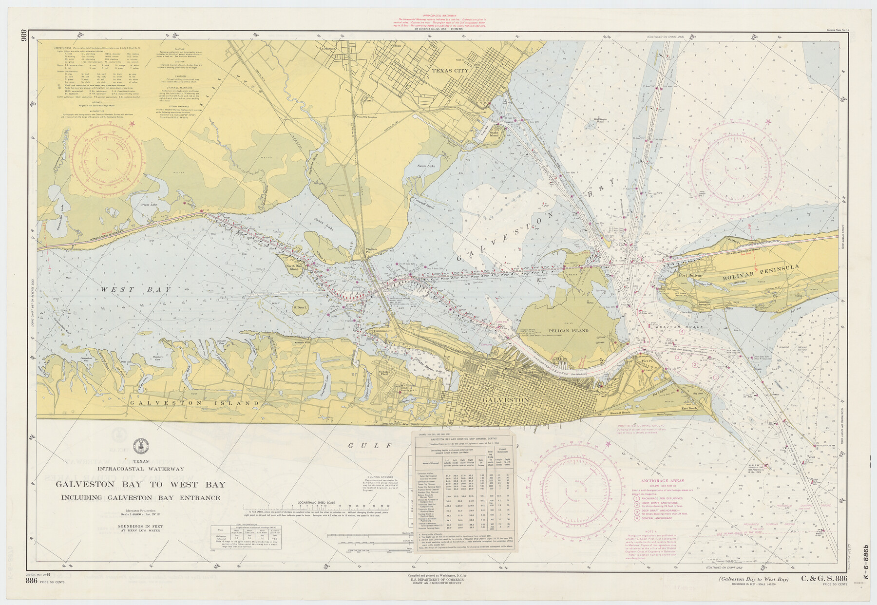 69934, Intracoastal Waterway - Galveston Bay to West Bay including Galveston Bay Entrance, General Map Collection