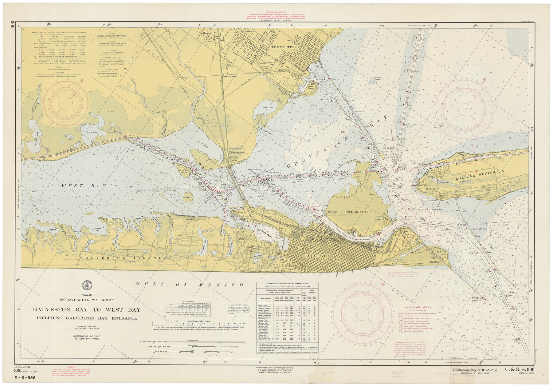 69936, Intracoastal Waterway - Galveston Bay to West Bay including Galveston Bay Entrance, General Map Collection
