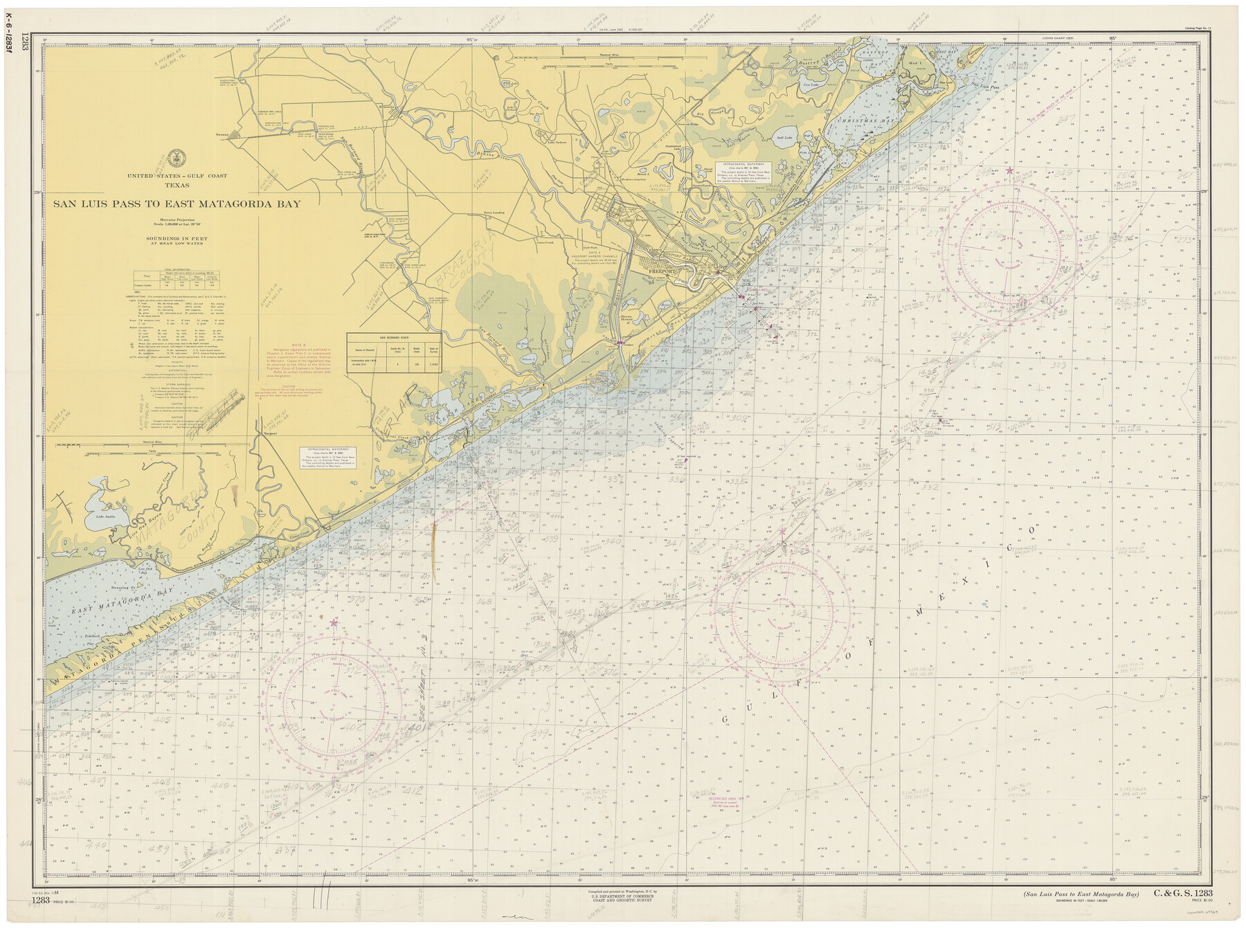 69964, San Luis Pass to East Matagorda Bay, General Map Collection
