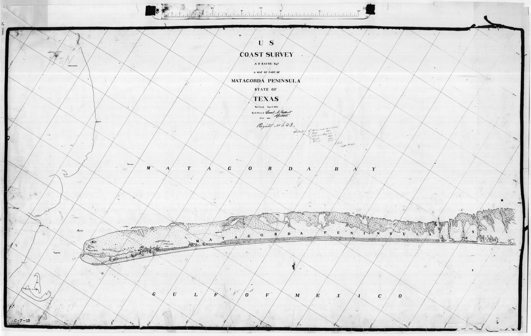 69980, A Map of Part of Matagorda Peninsula, State of Texas, General Map Collection