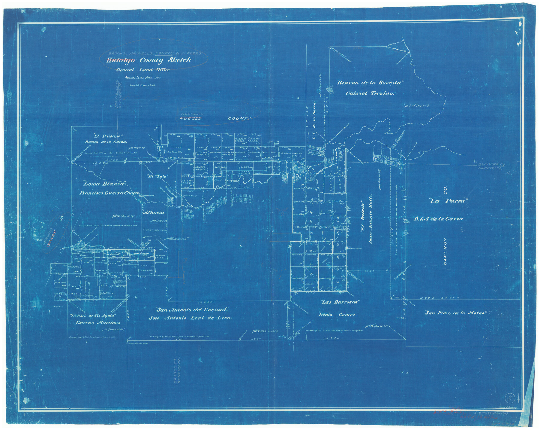 70005, Kenedy County Working Sketch 3, General Map Collection