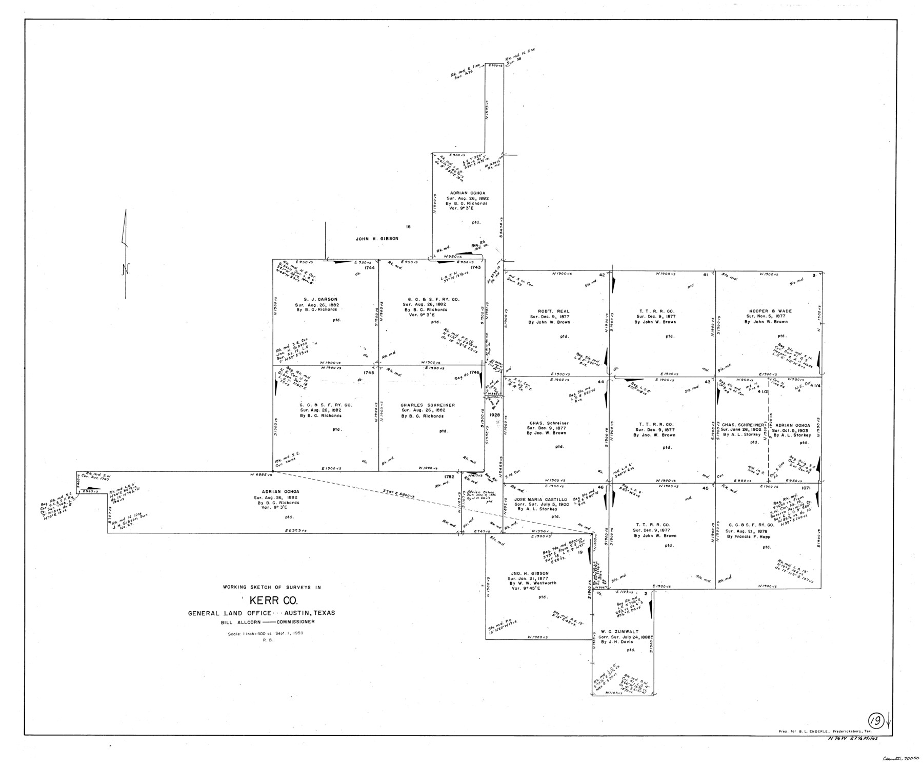 70050, Kerr County Working Sketch 19, General Map Collection