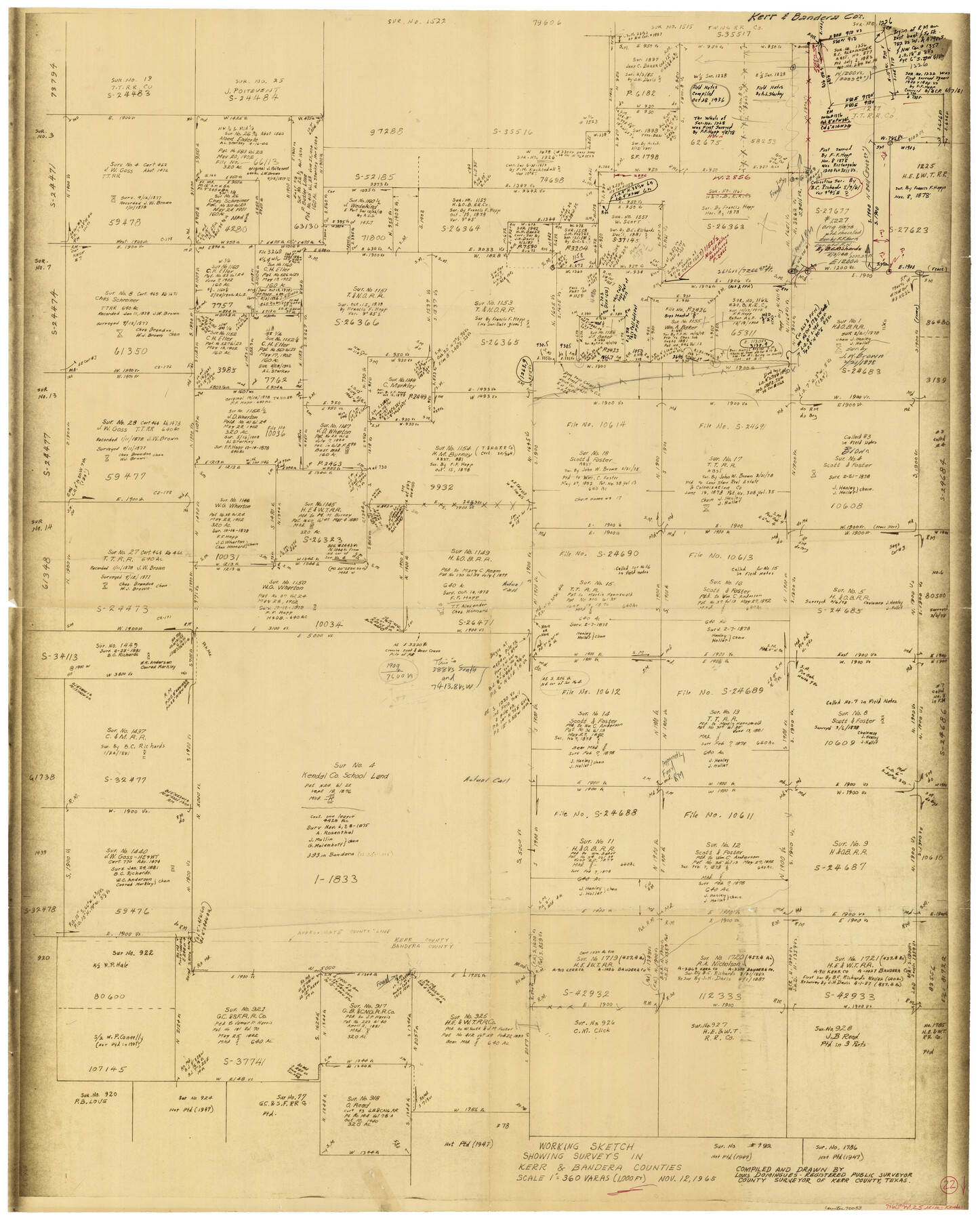 70053, Kerr County Working Sketch 22, General Map Collection
