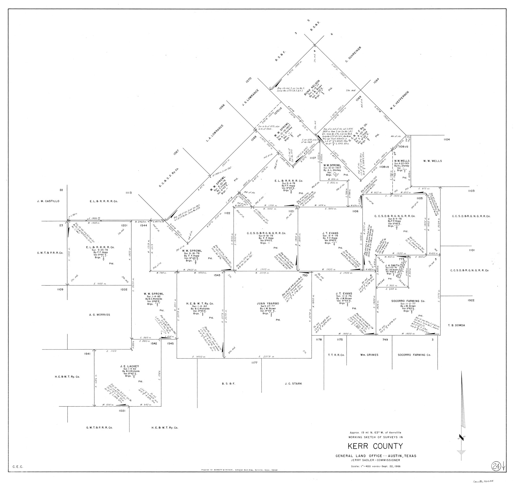 70055, Kerr County Working Sketch 24, General Map Collection