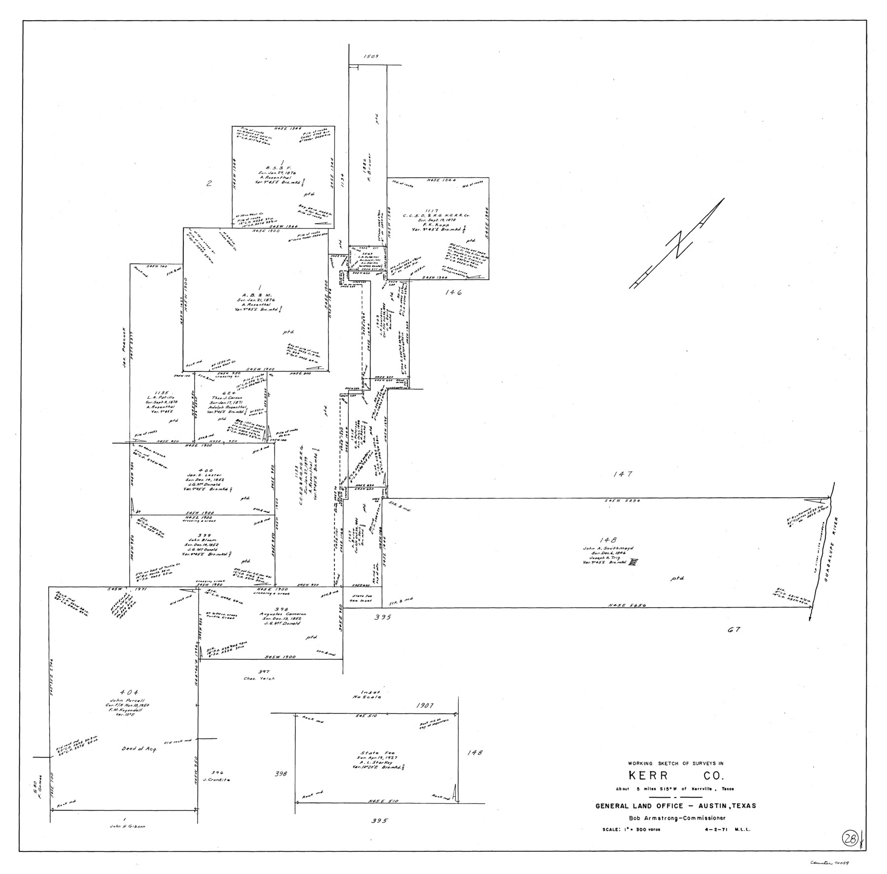 70059, Kerr County Working Sketch 28, General Map Collection