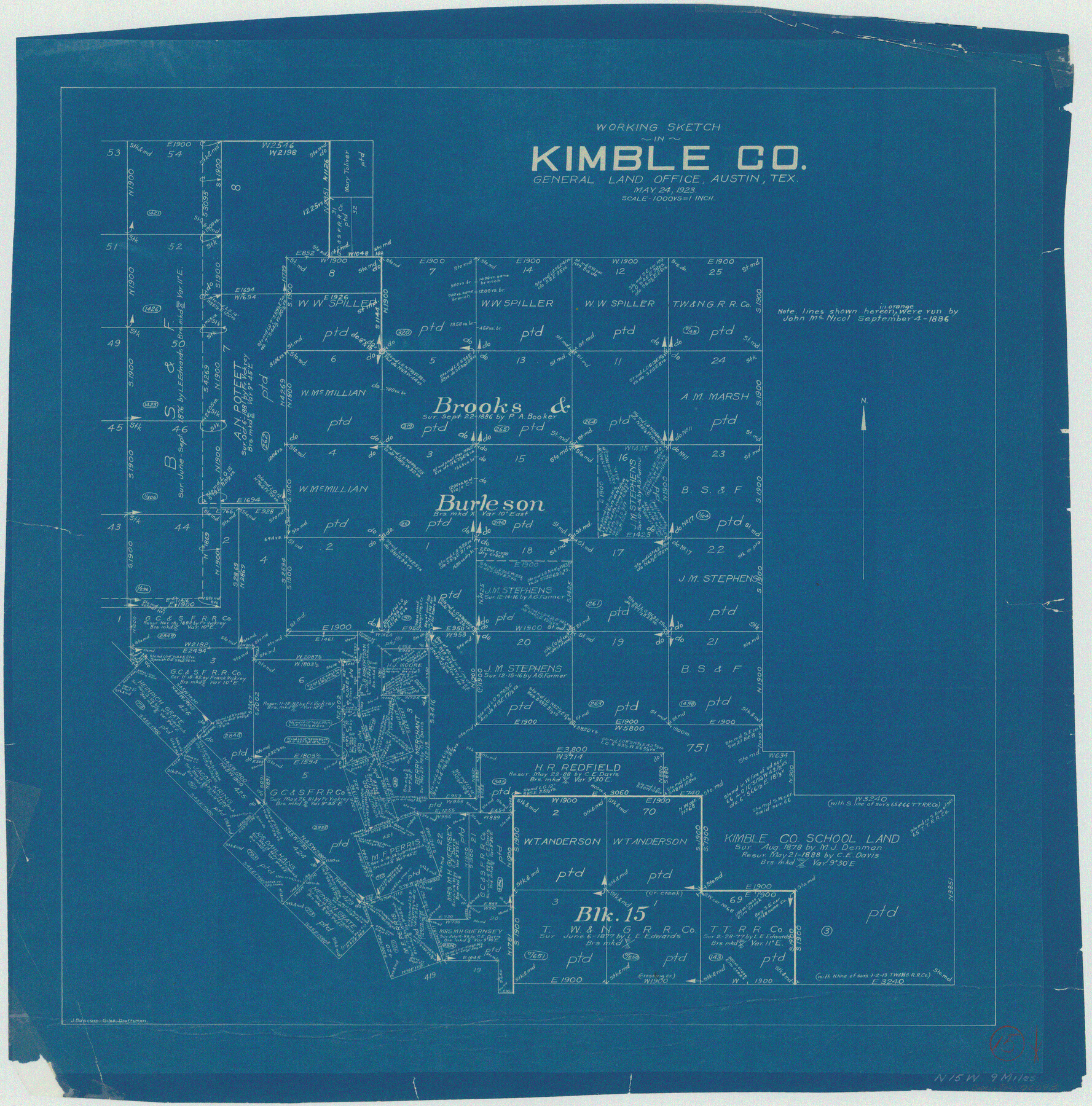 70083, Kimble County Working Sketch 15, General Map Collection