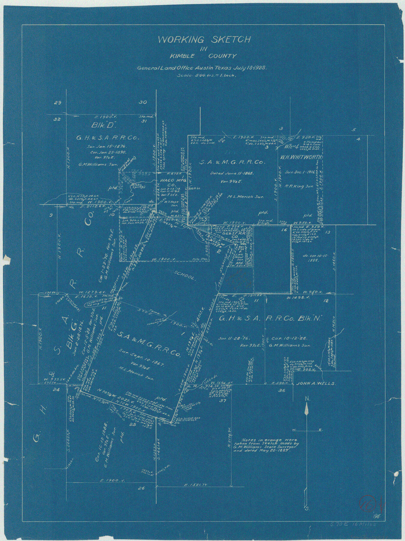 70084, Kimble County Working Sketch 16, General Map Collection