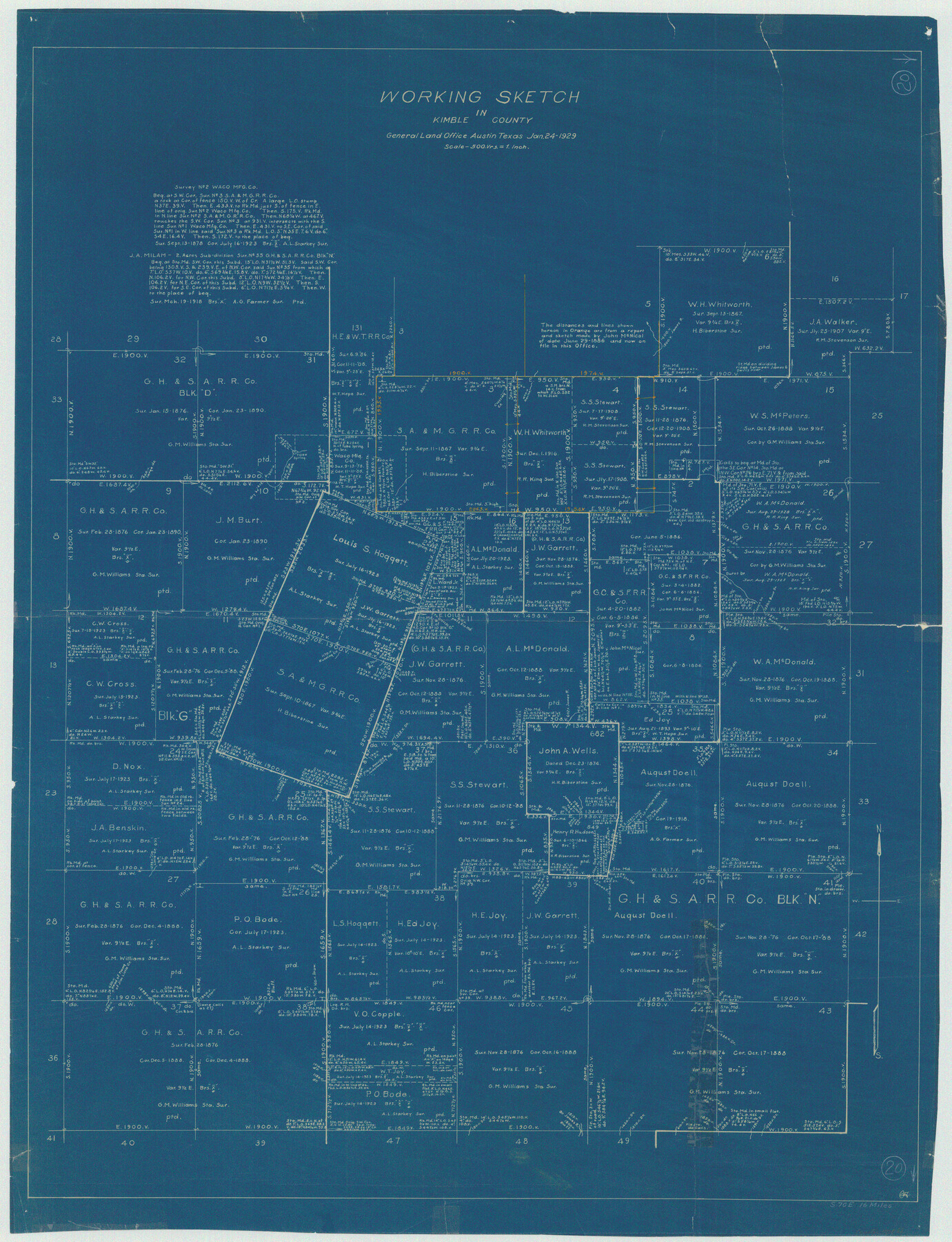 70088, Kimble County Working Sketch 20, General Map Collection