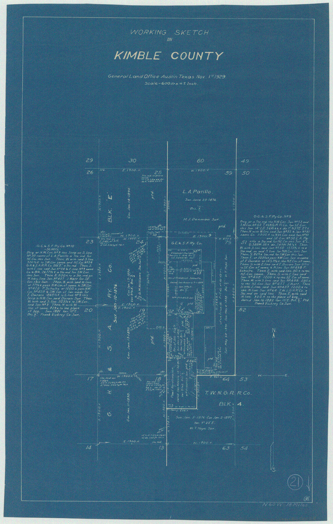 70089, Kimble County Working Sketch 21, General Map Collection