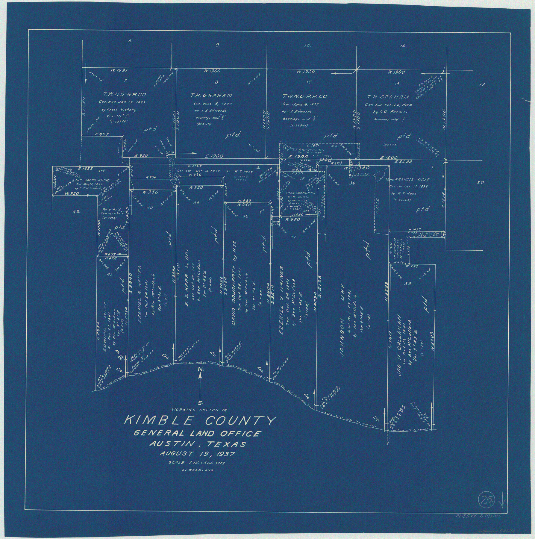 70093, Kimble County Working Sketch 25, General Map Collection