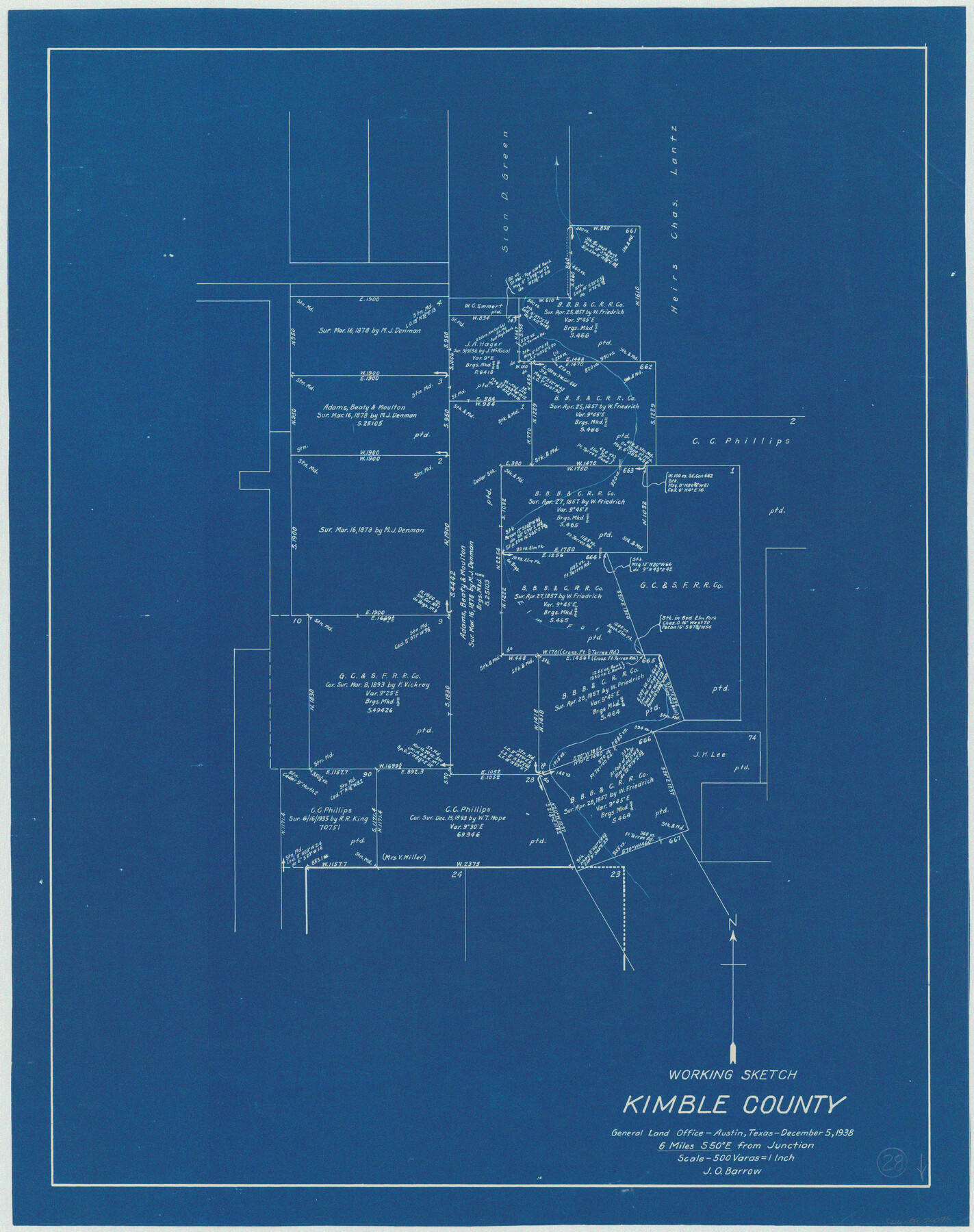 70096, Kimble County Working Sketch 28, General Map Collection