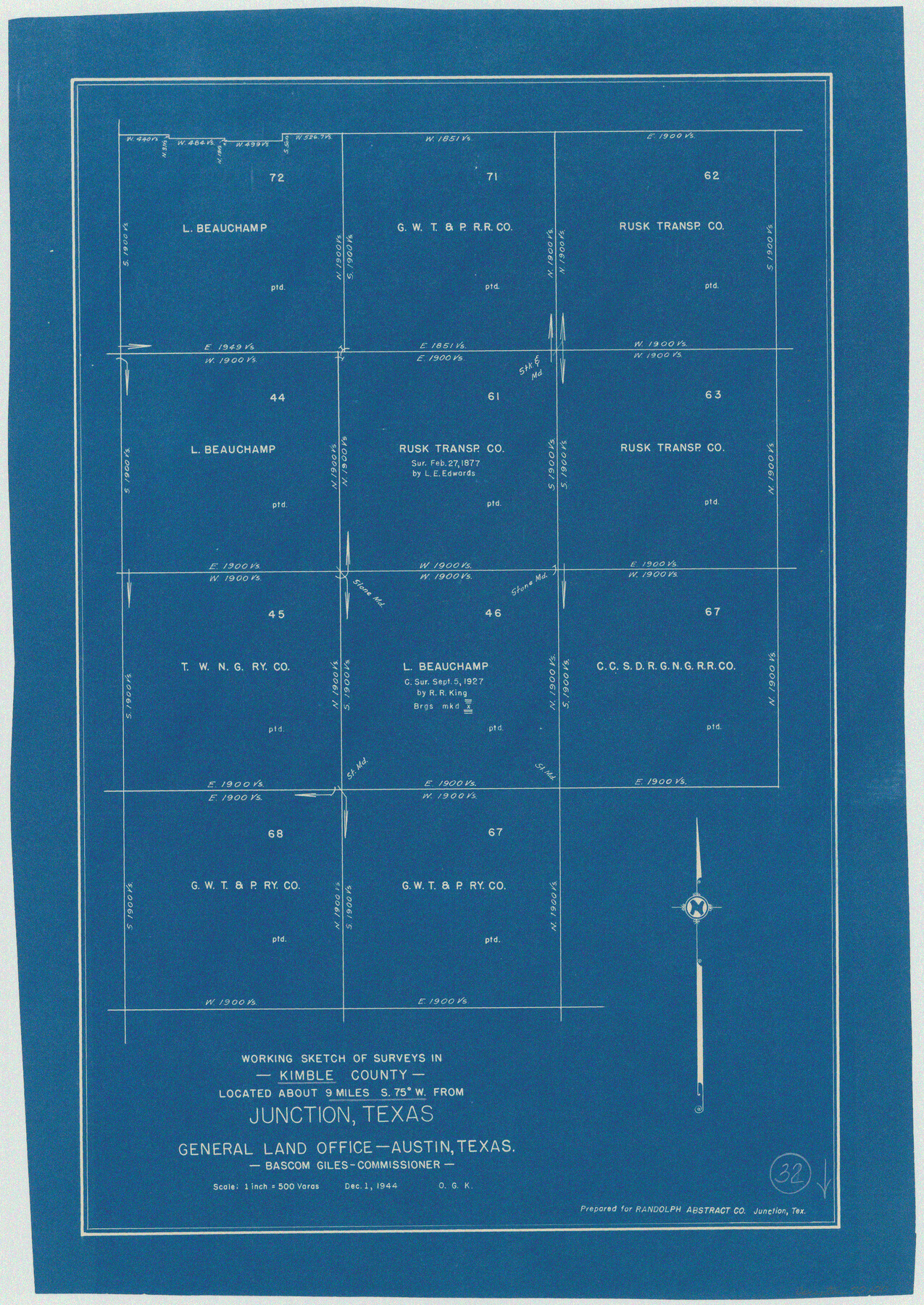 70100, Kimble County Working Sketch 32, General Map Collection