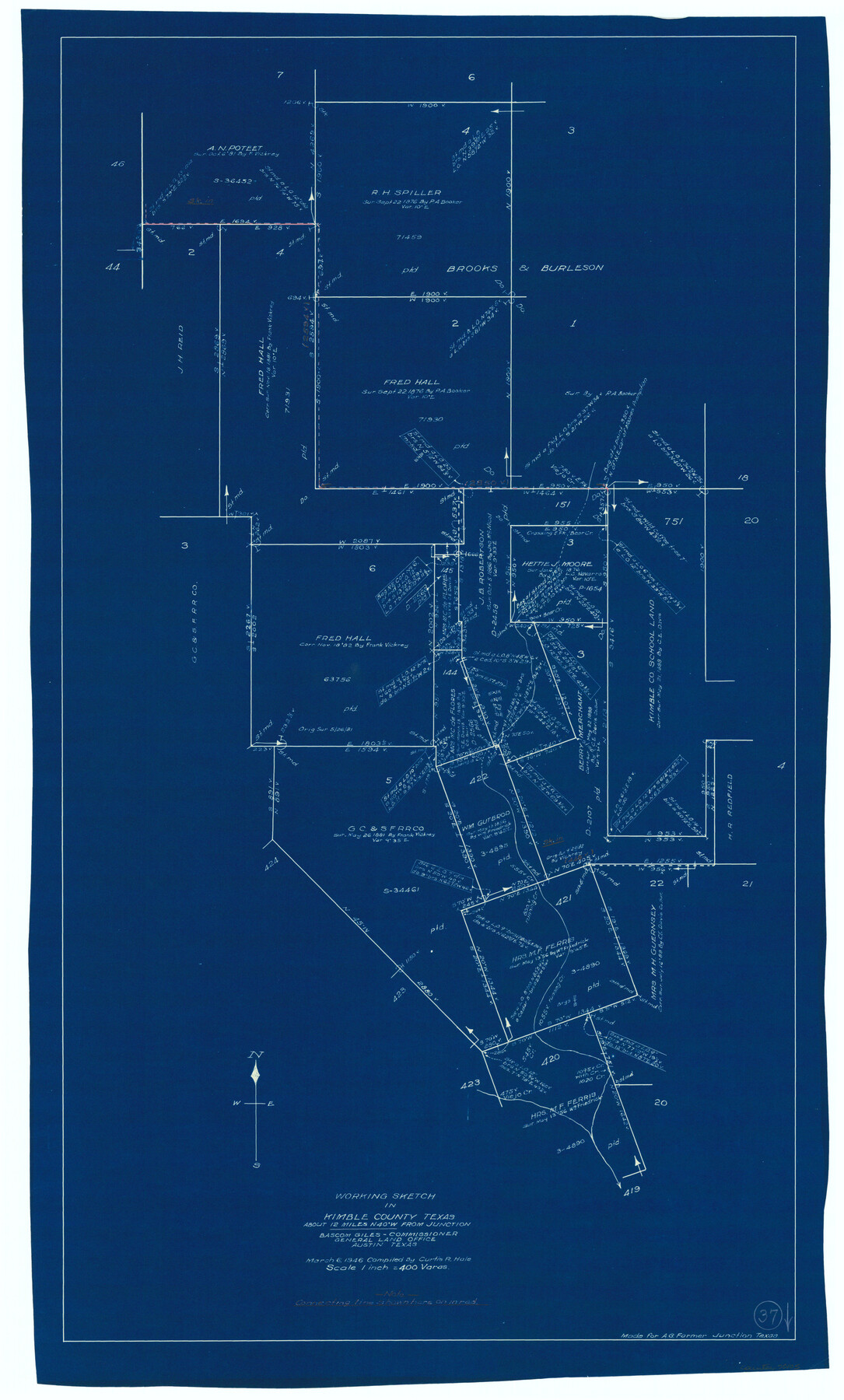 70105, Kimble County Working Sketch 37, General Map Collection