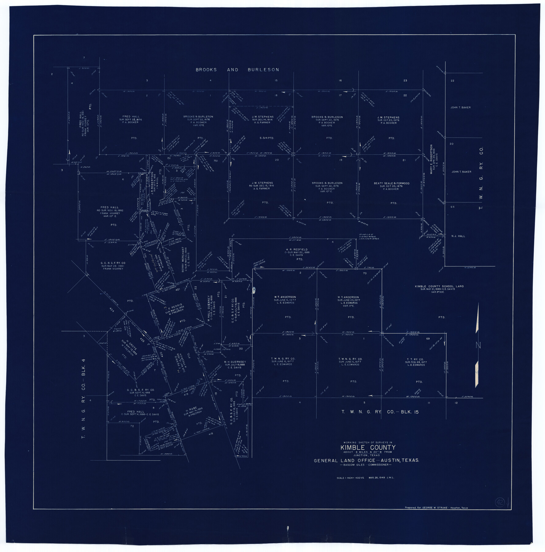 70110, Kimble County Working Sketch 42, General Map Collection