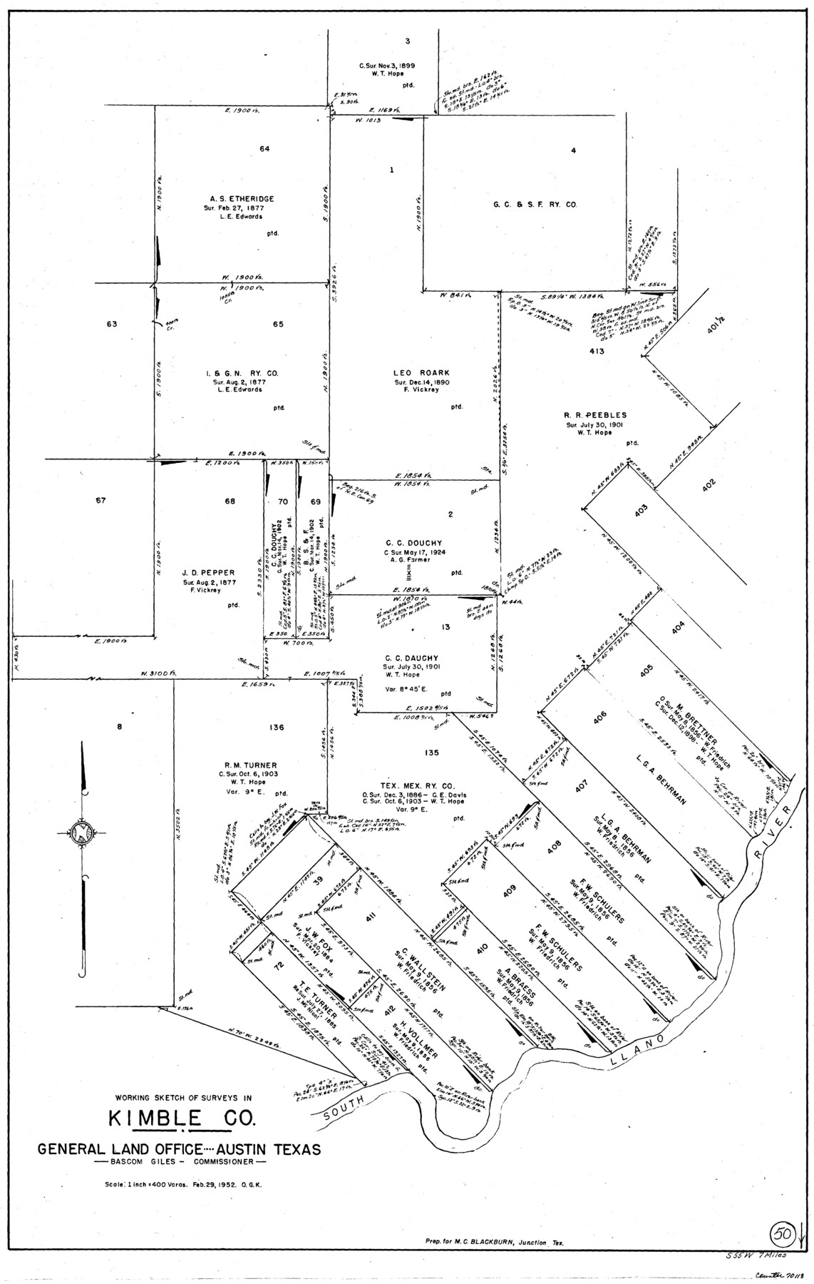 70118, Kimble County Working Sketch 50, General Map Collection