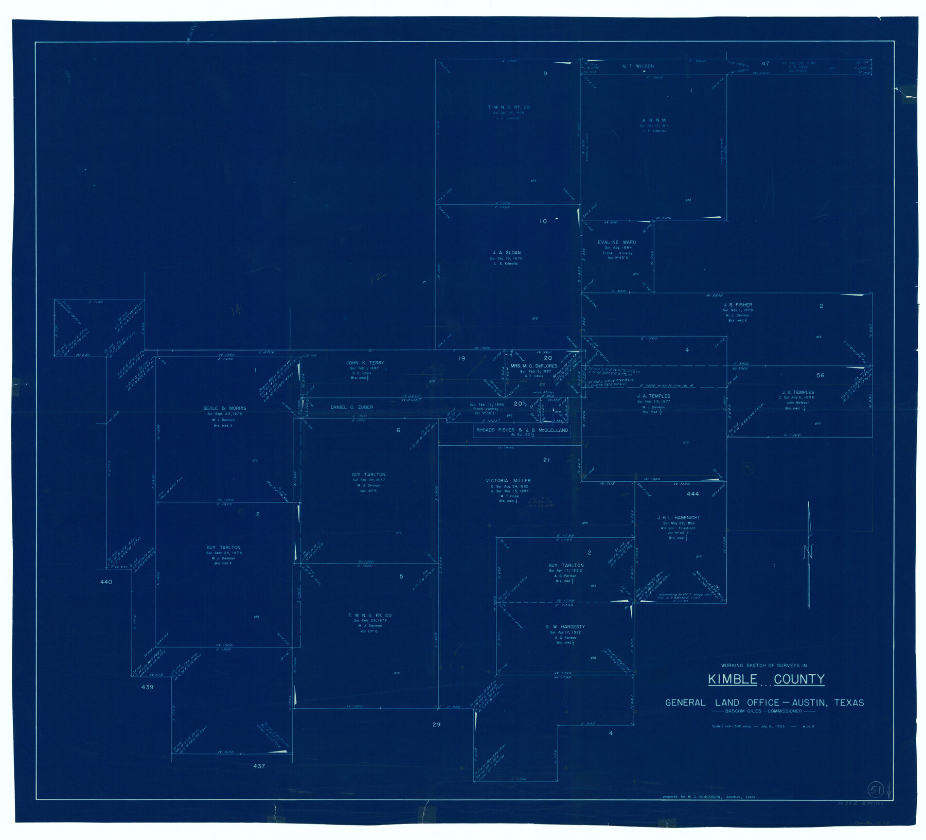 70119, Kimble County Working Sketch 51, General Map Collection