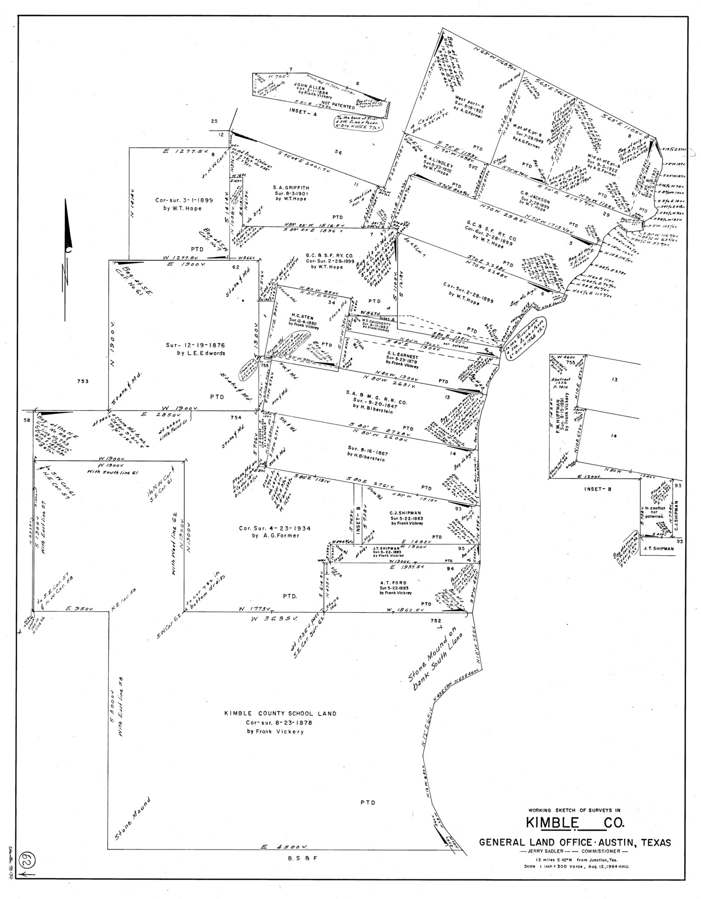 70130, Kimble County Working Sketch 62, General Map Collection