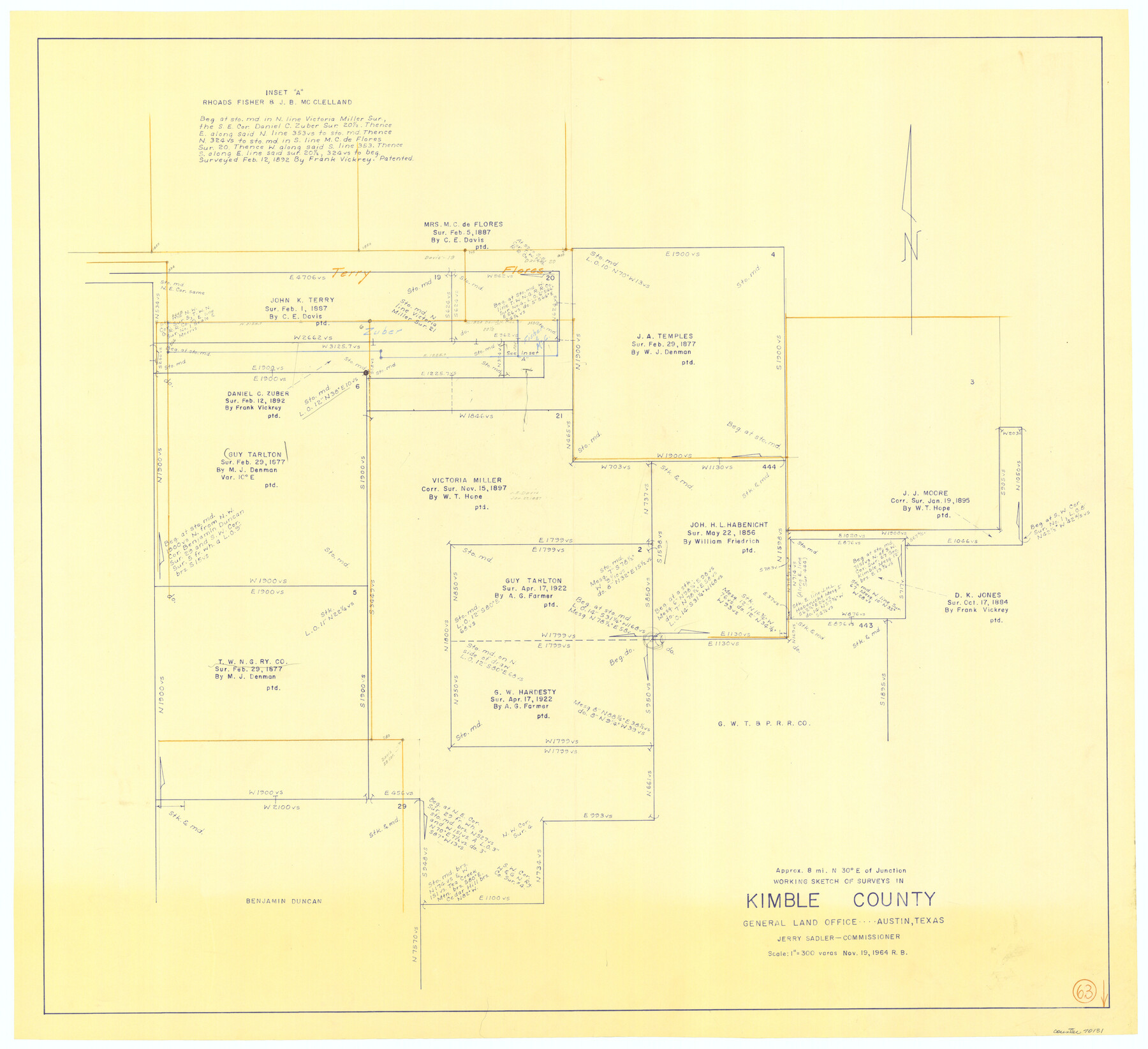 70131, Kimble County Working Sketch 63, General Map Collection