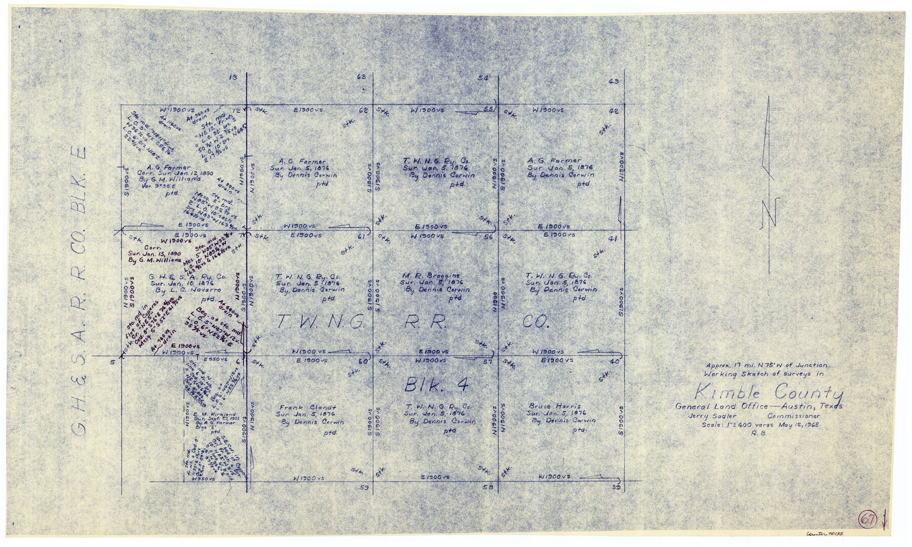 70135, Kimble County Working Sketch 67, General Map Collection