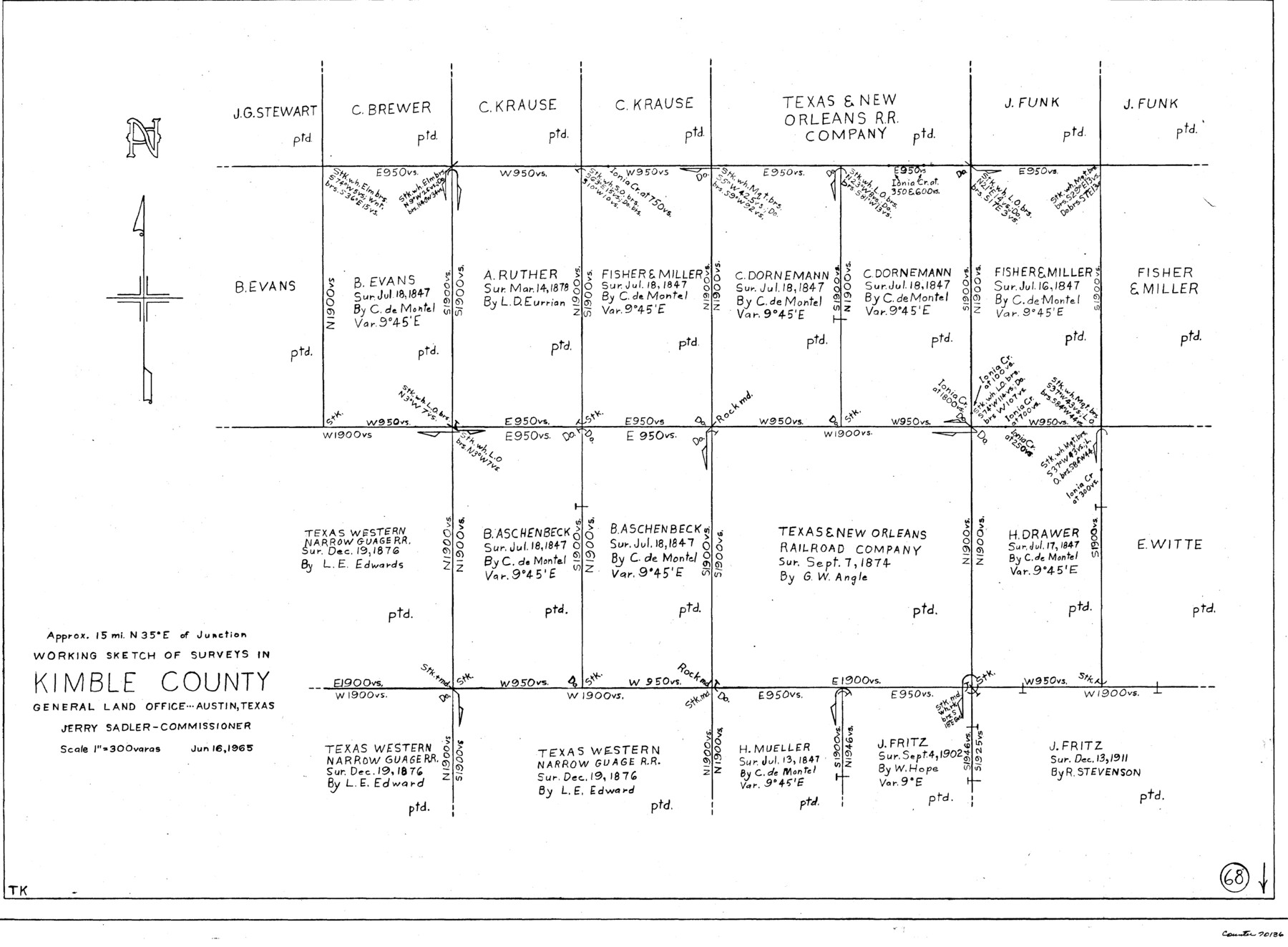 70136, Kimble County Working Sketch 68, General Map Collection