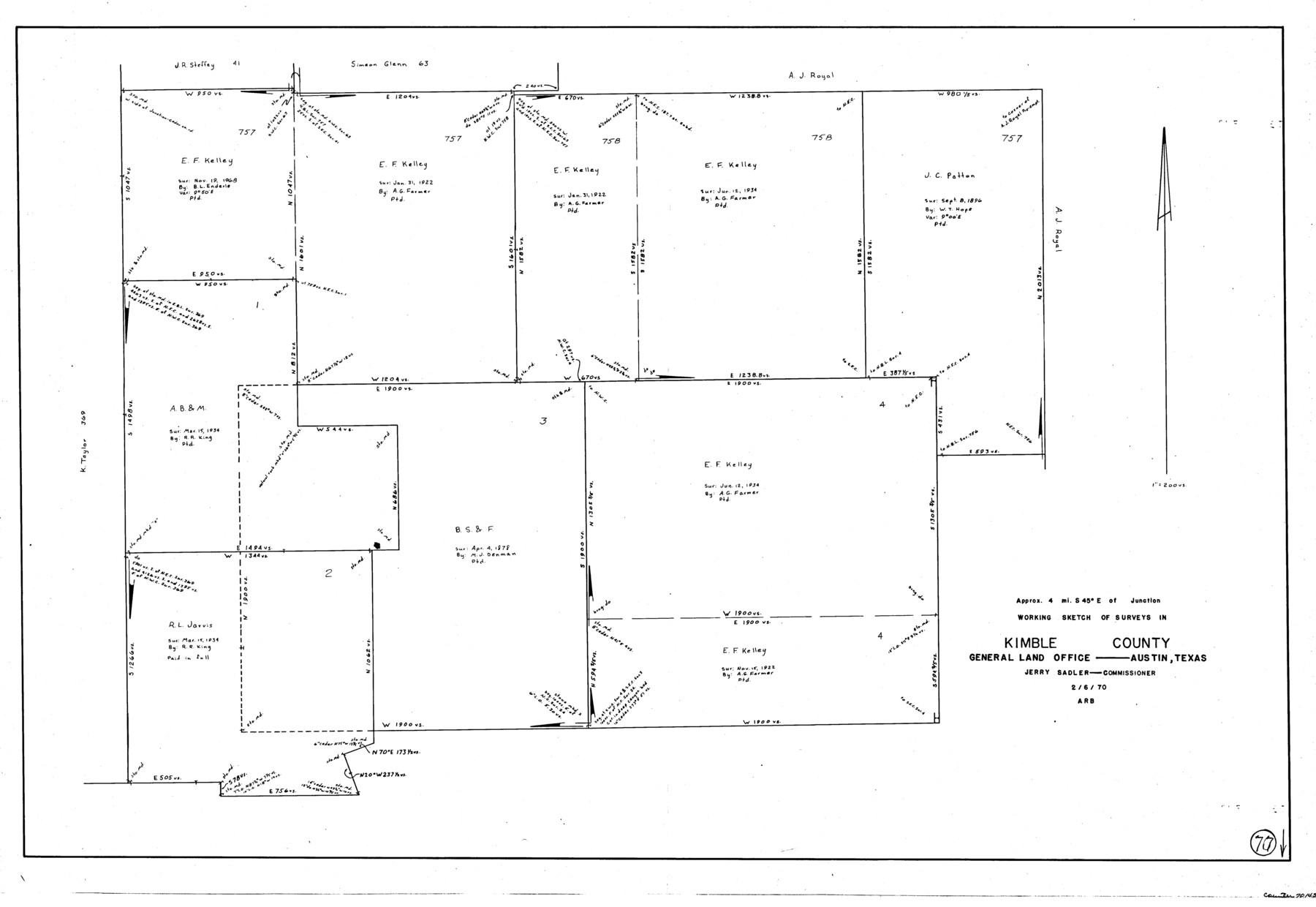 70145, Kimble County Working Sketch 77, General Map Collection