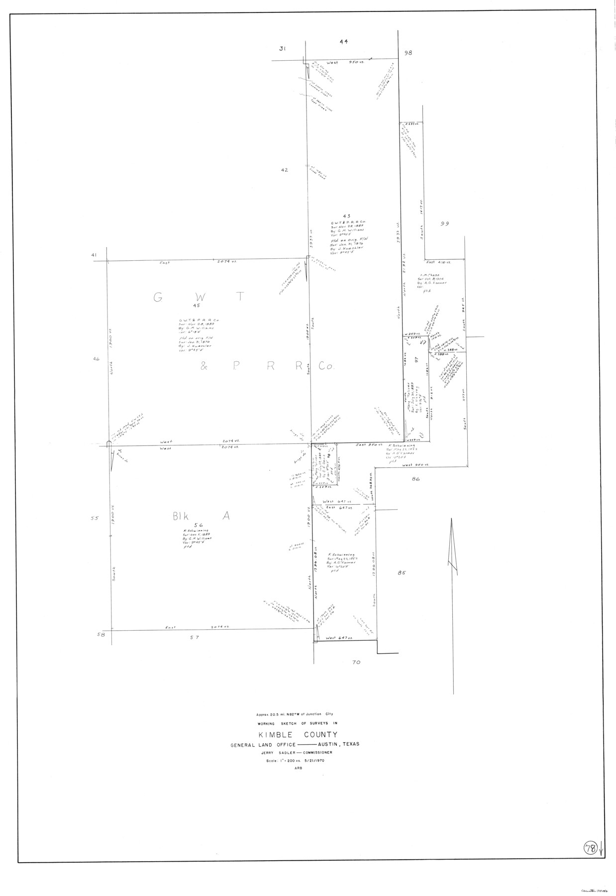 70146, Kimble County Working Sketch 78, General Map Collection