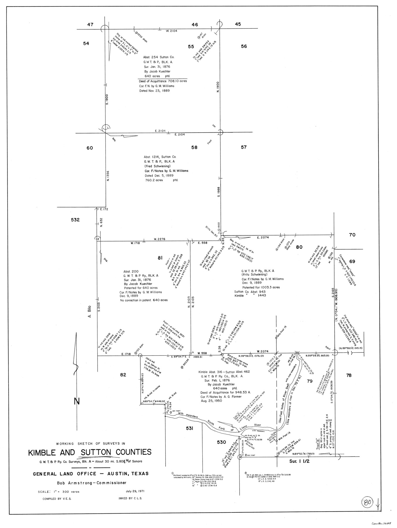 70148, Kimble County Working Sketch 80, General Map Collection