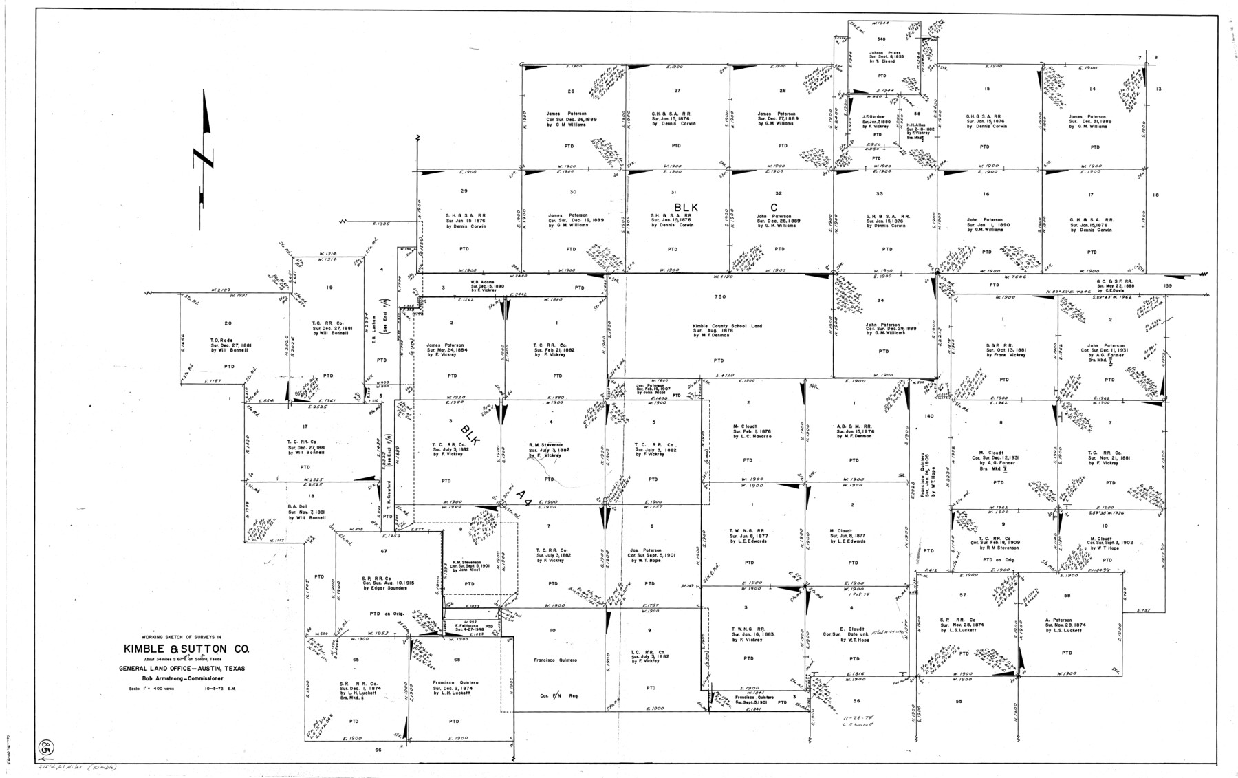 70153, Kimble County Working Sketch 85, General Map Collection