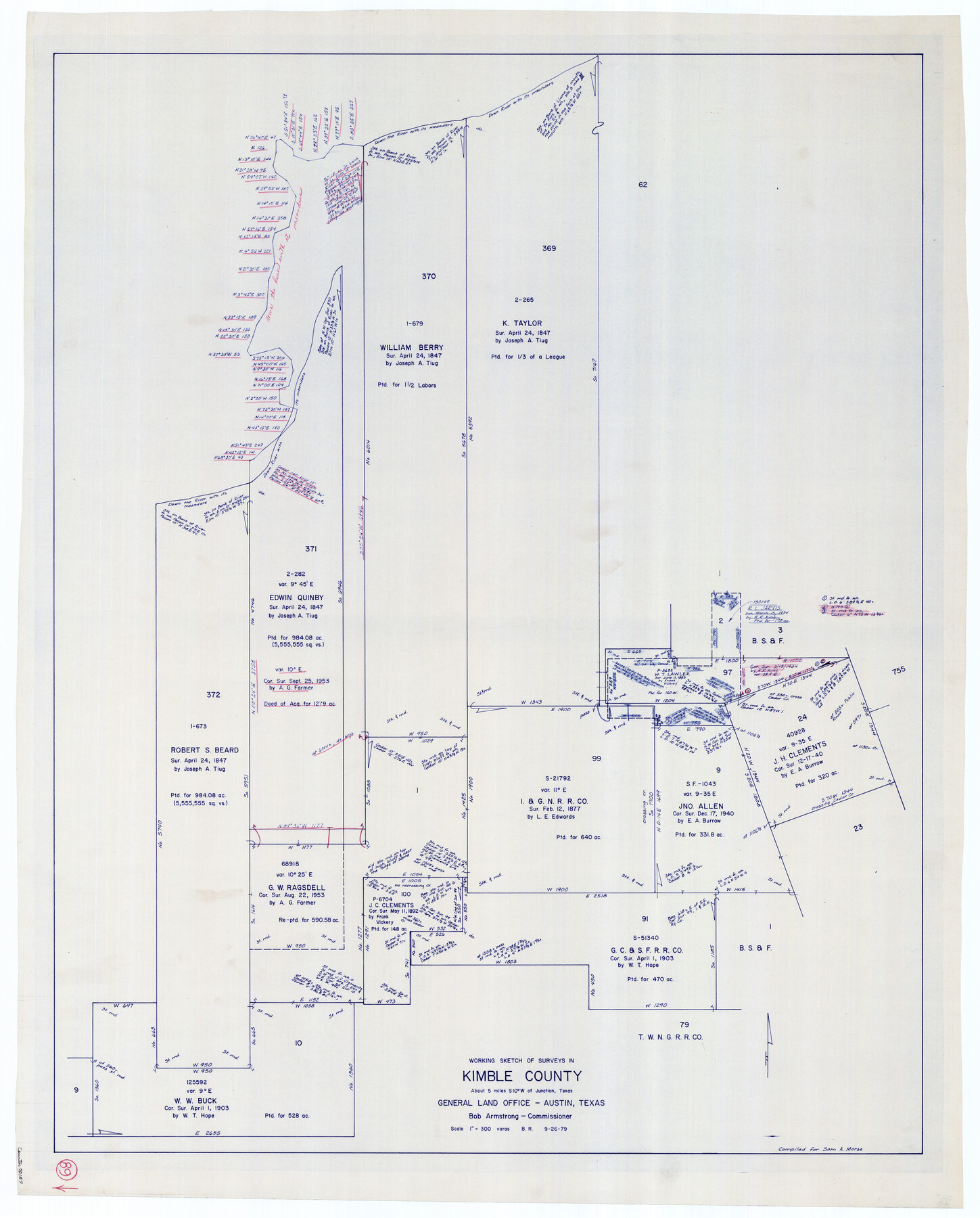 70157, Kimble County Working Sketch 89, General Map Collection