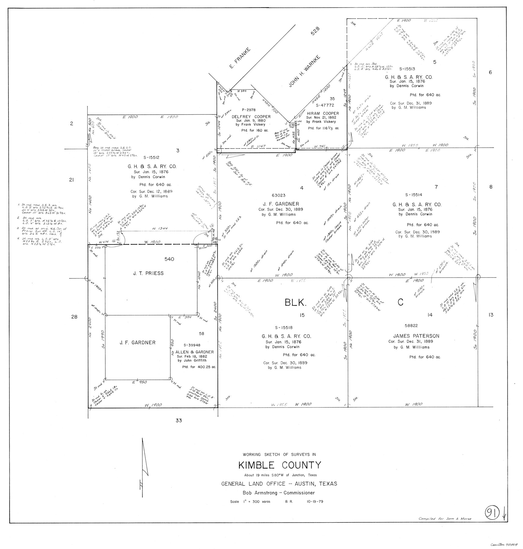 70159, Kimble County Working Sketch 91, General Map Collection