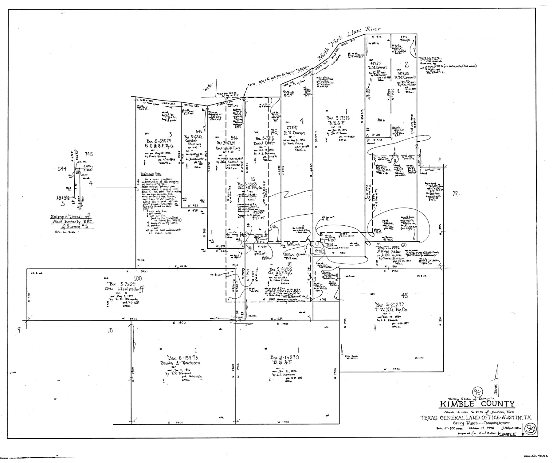 70162, Kimble County Working Sketch 94, General Map Collection