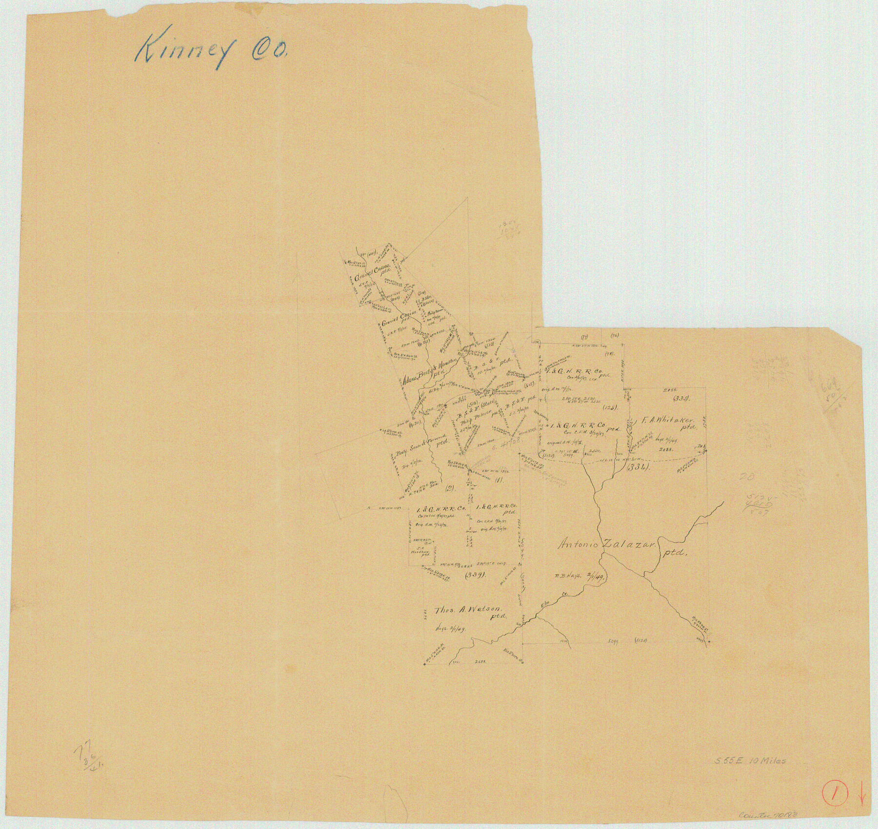 70183, Kinney County Working Sketch 1, General Map Collection