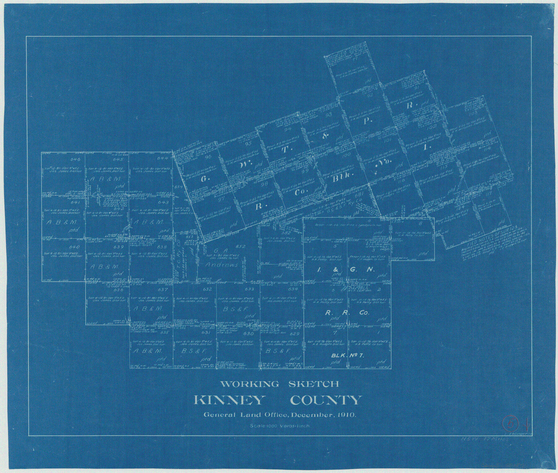 70187, Kinney County Working Sketch 5, General Map Collection