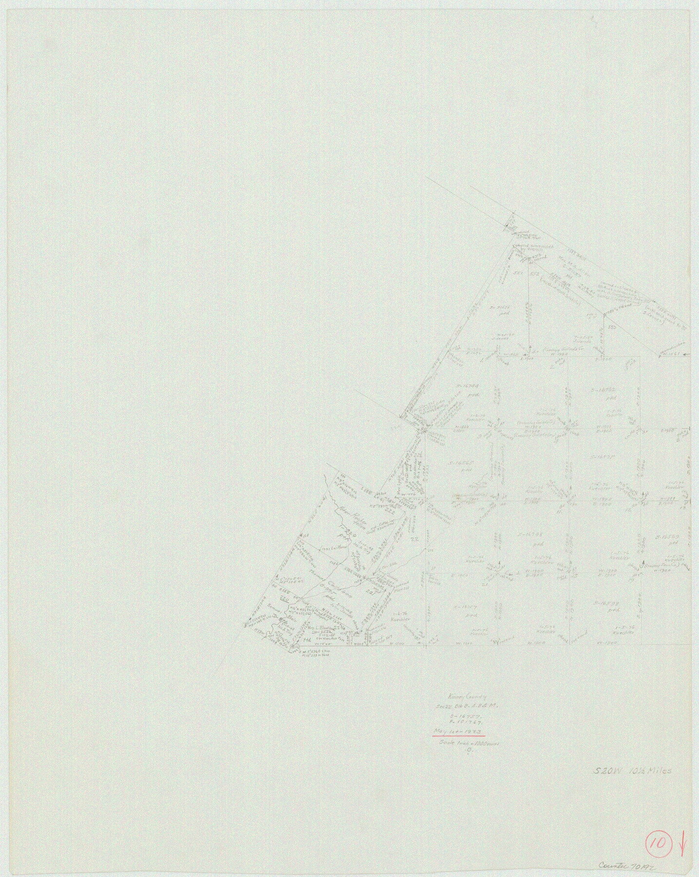 70192, Kinney County Working Sketch 10, General Map Collection