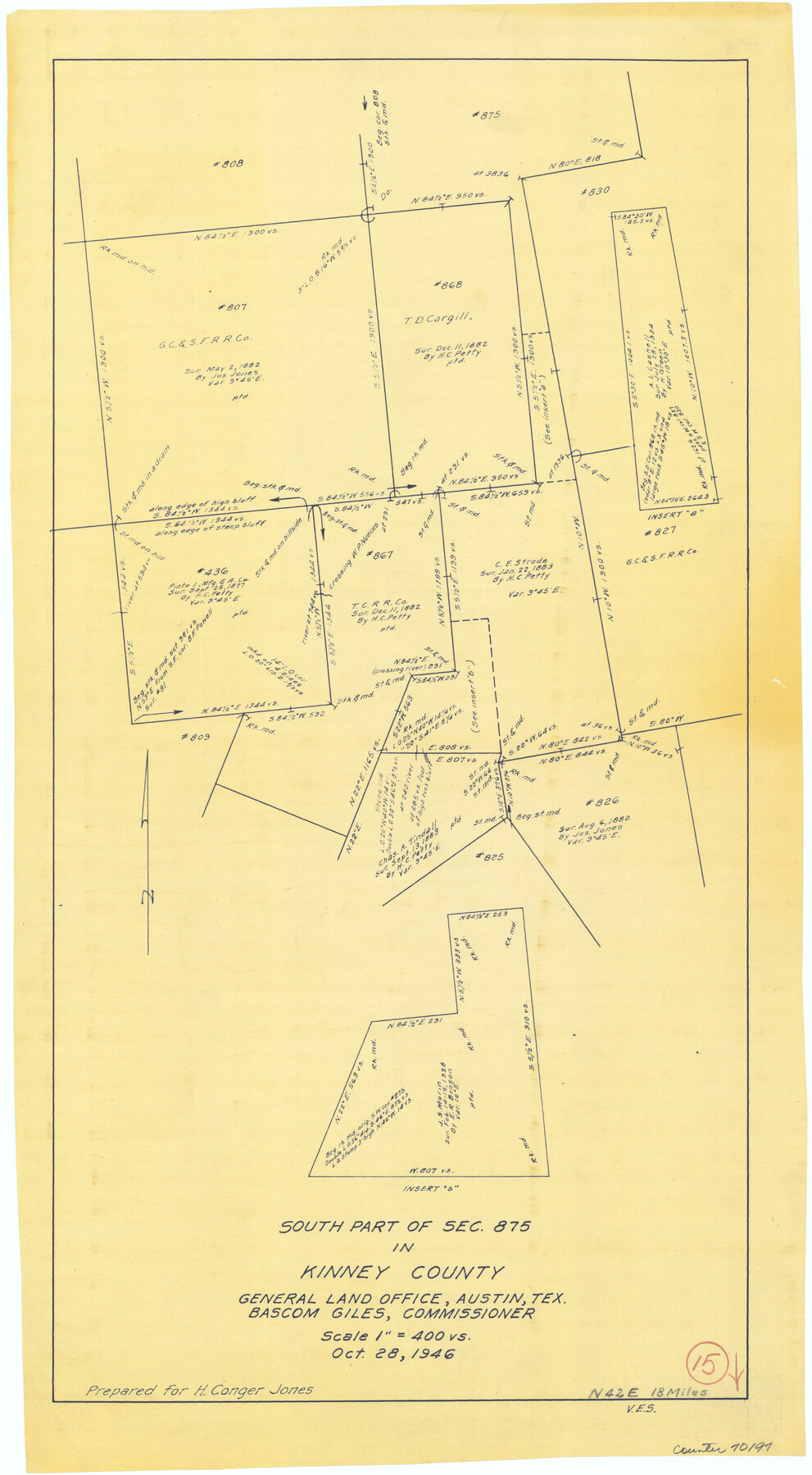 70197, Kinney County Working Sketch 15, General Map Collection