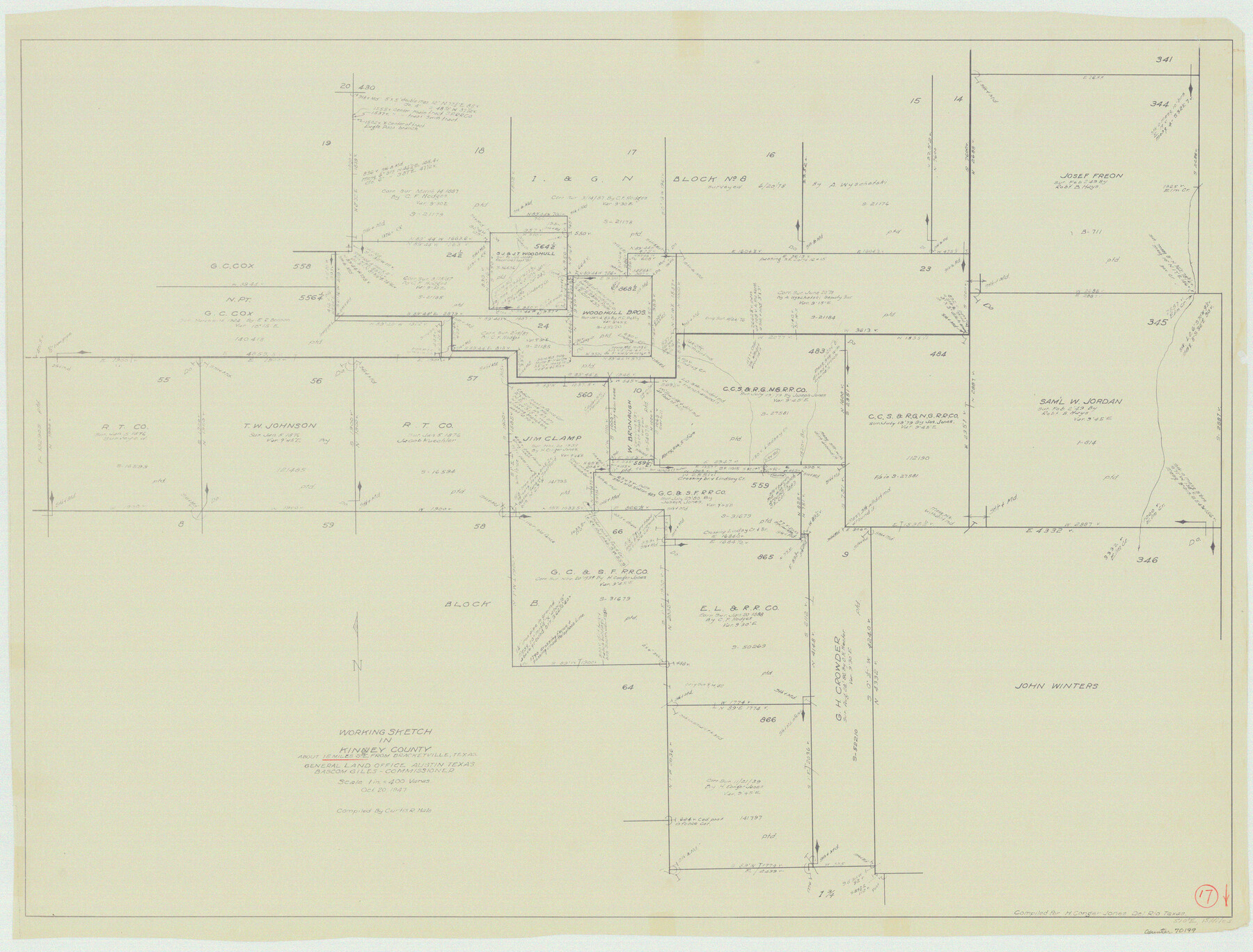 70199, Kinney County Working Sketch 17, General Map Collection