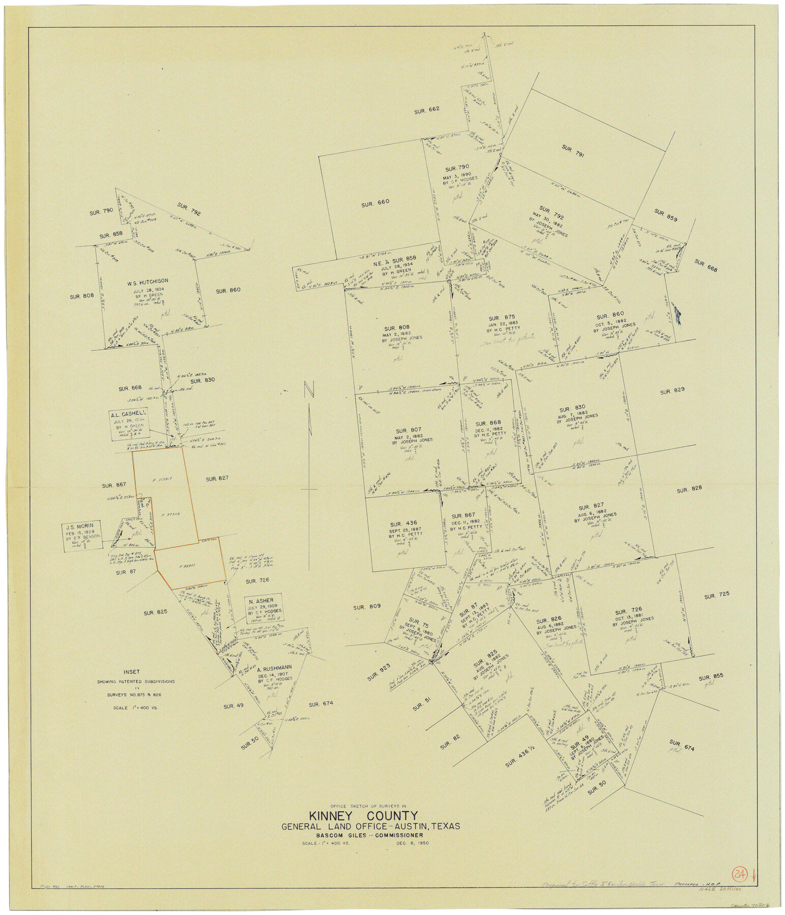 70206, Kinney County Working Sketch 24, General Map Collection