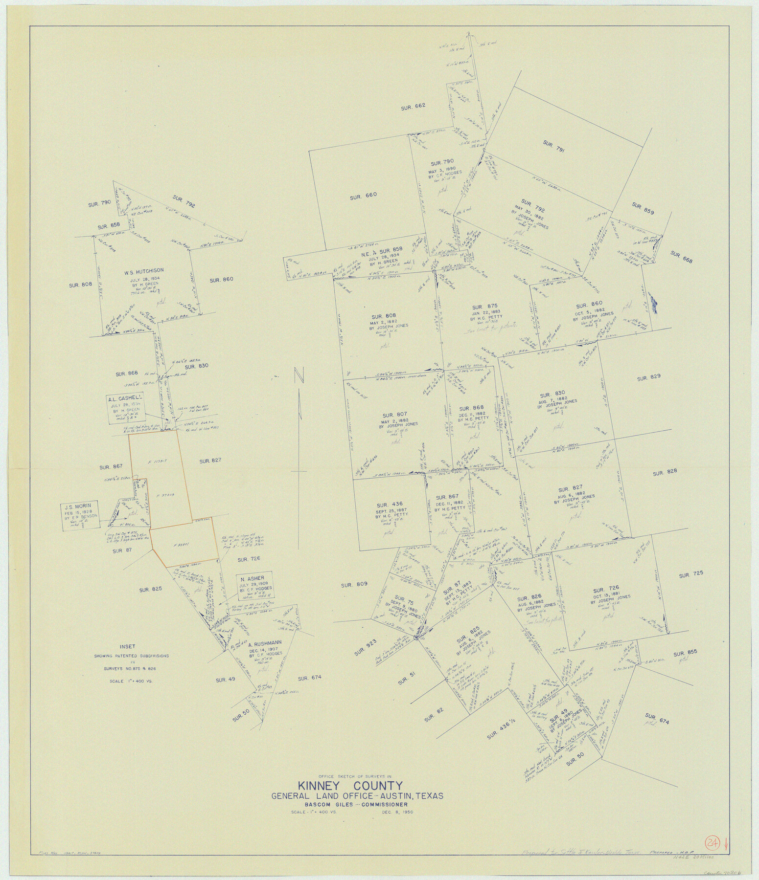 70206, Kinney County Working Sketch 24, General Map Collection